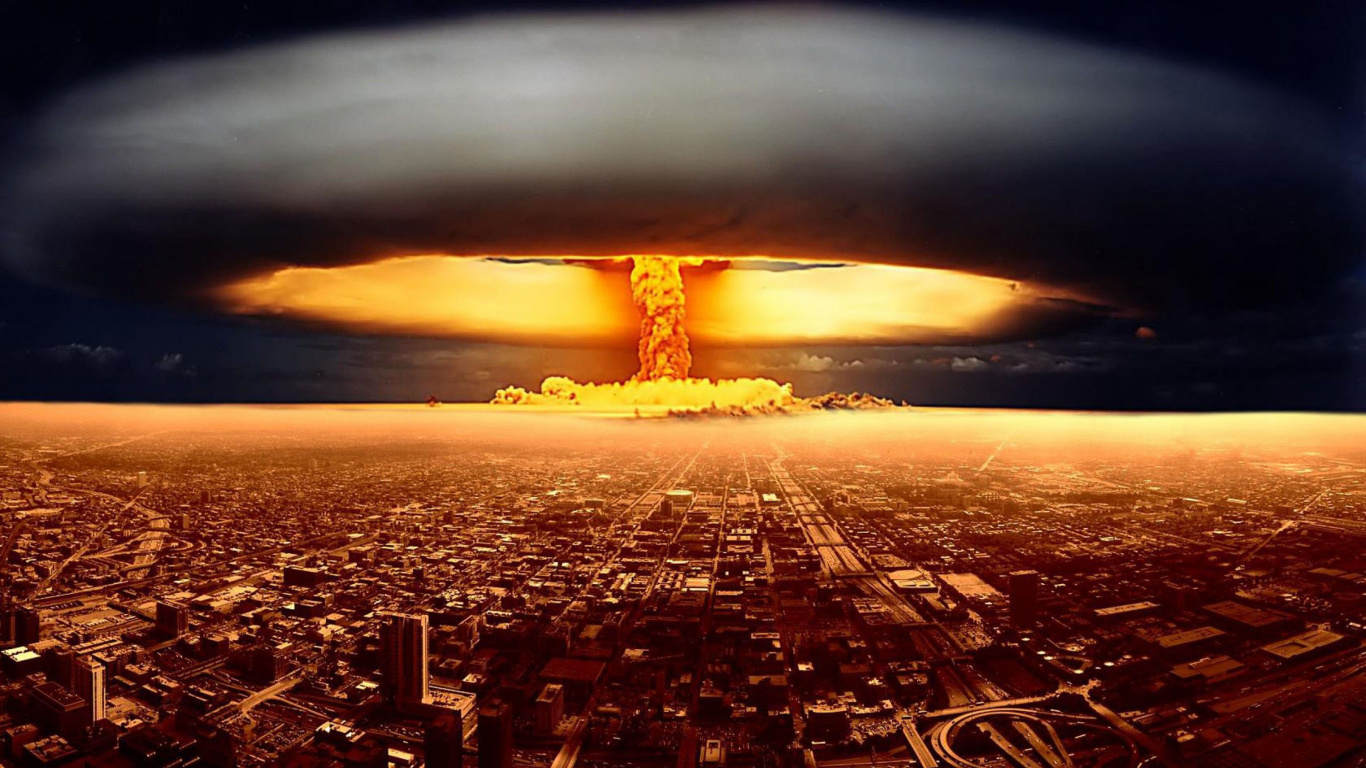 爆炸, 核战争, 地平线, 气氛, 热 壁纸 1366x768 允许