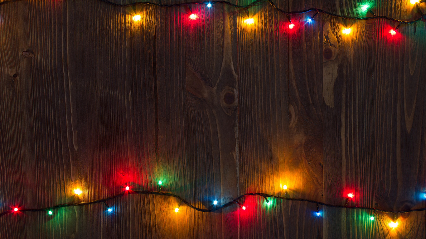 Weihnachten, Weihnachtsbeleuchtung, Licht, Nacht, Weihnachtsdekoration. Wallpaper in 1366x768 Resolution