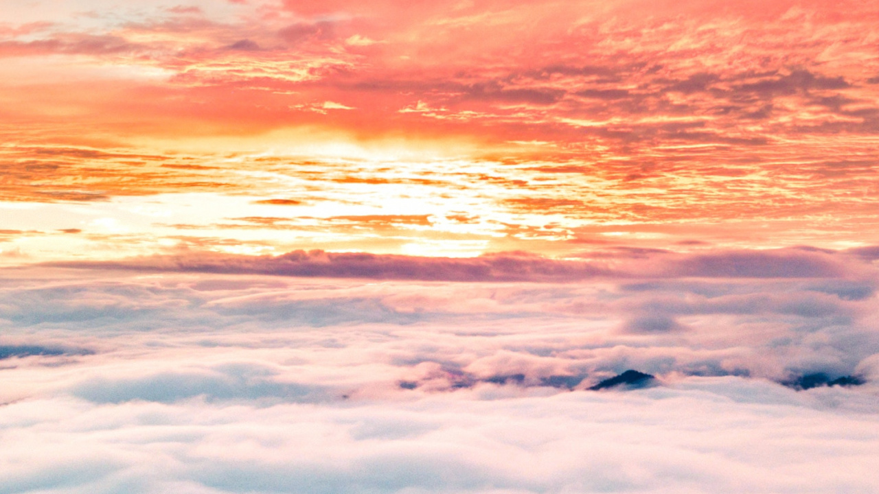 Cloudy Sunset, Cloud, Sunset, Sunrise, Atmosphere. Wallpaper in 1280x720 Resolution