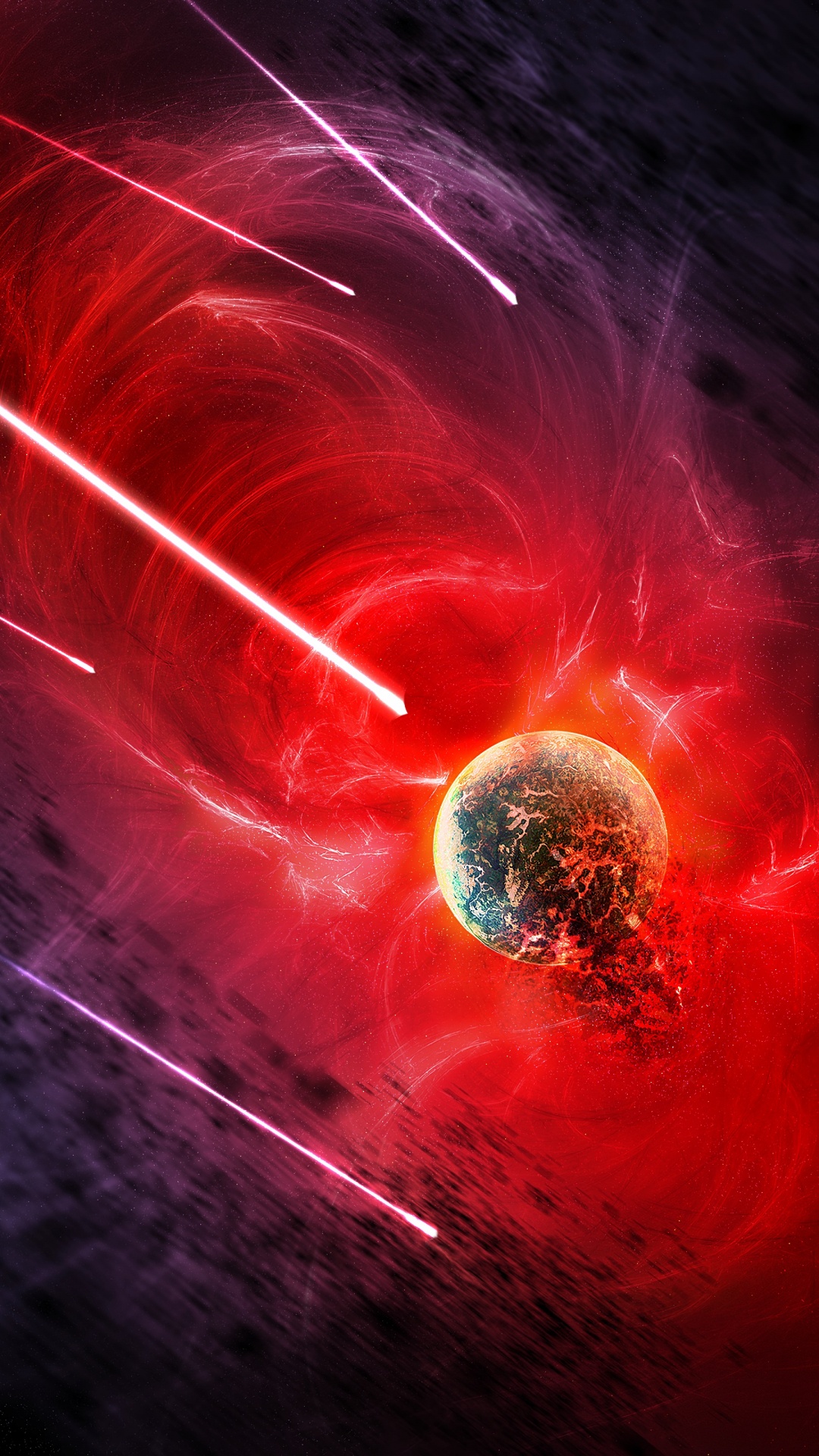 Lumière Rouge et Blanche Dans le Noir. Wallpaper in 1080x1920 Resolution