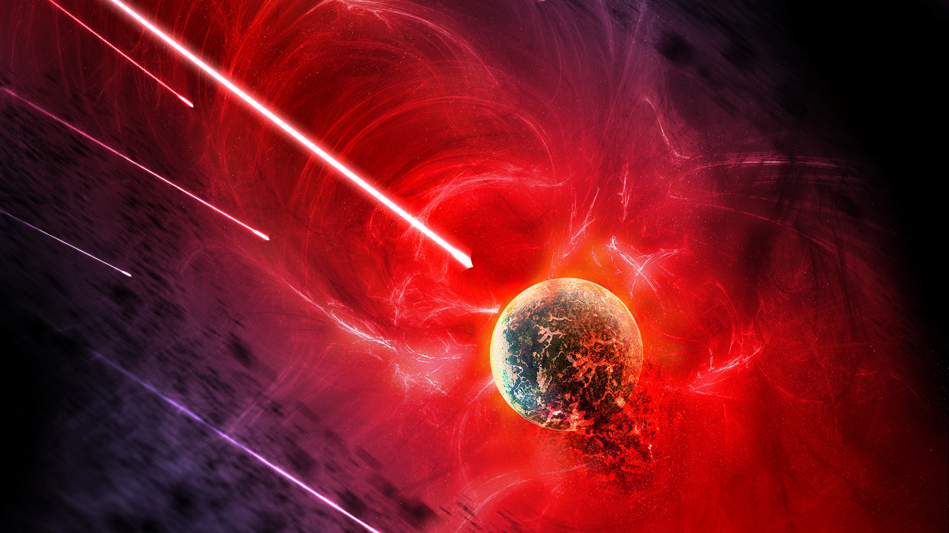 Red and White Light in The Dark. Wallpaper in 1366x768 Resolution