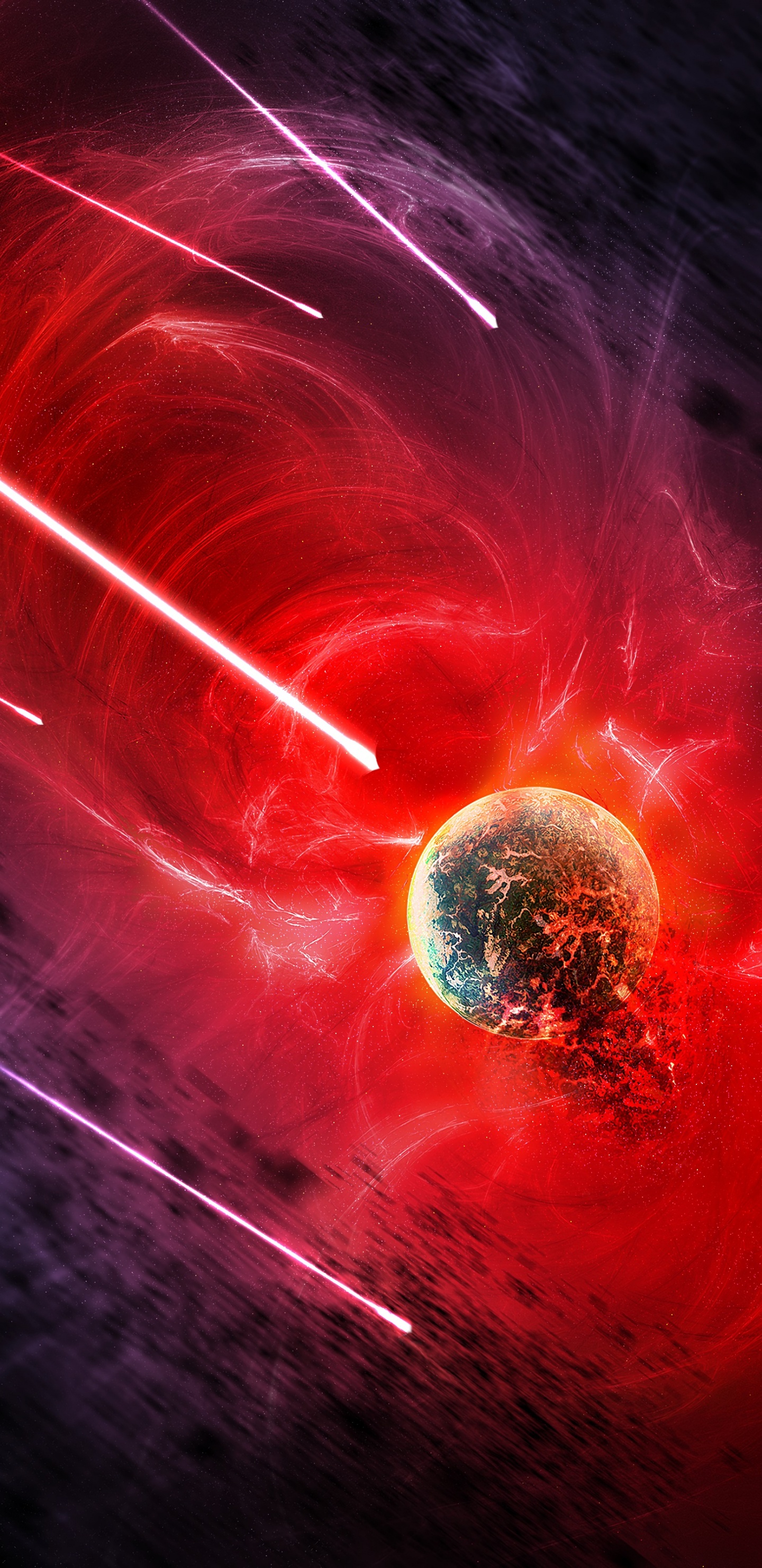 Red and White Light in The Dark. Wallpaper in 1440x2960 Resolution