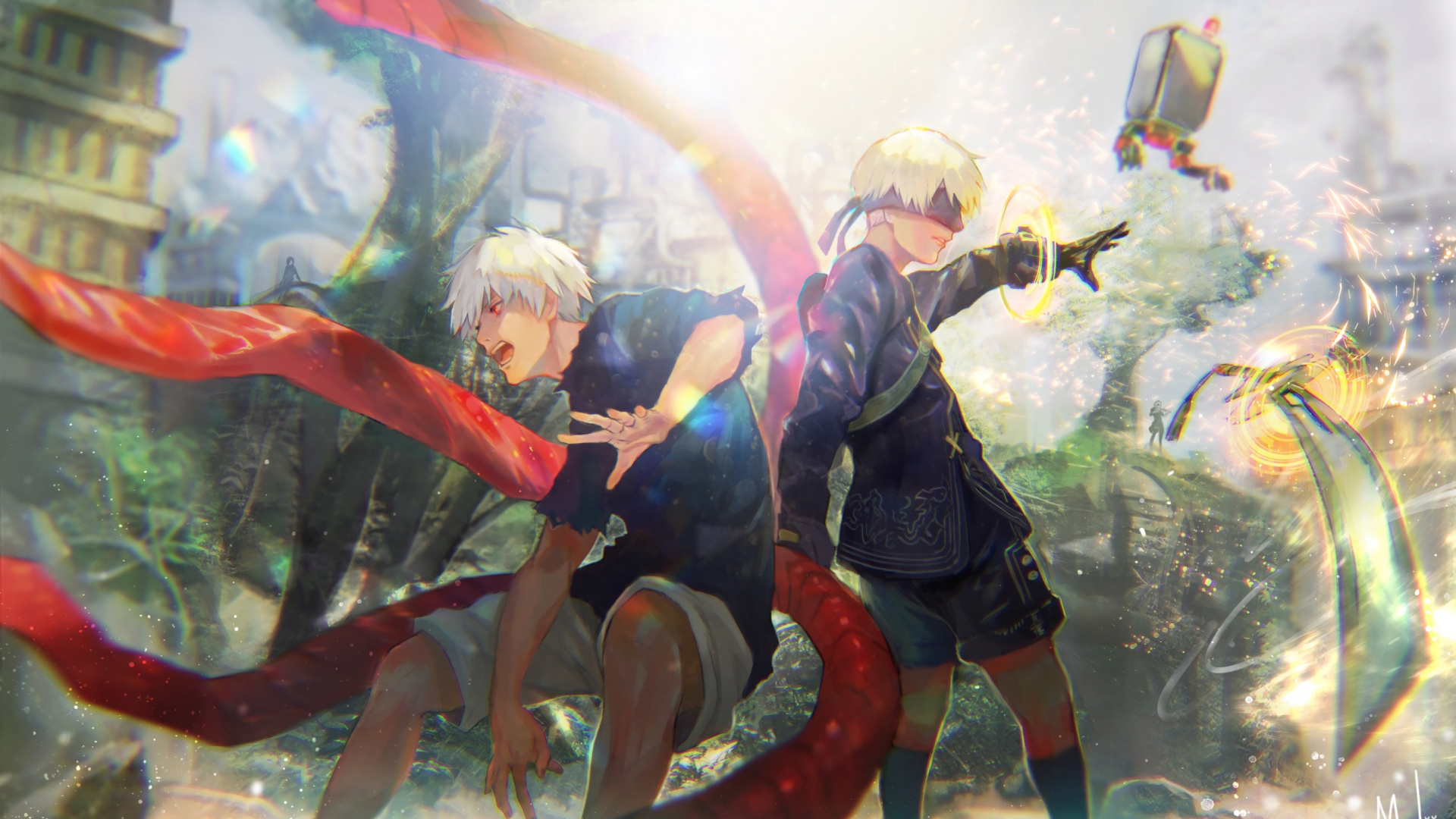 3 Hommes en Costume Noir et Rouge Tenant un Tuyau Noir et Rouge. Wallpaper in 1920x1080 Resolution