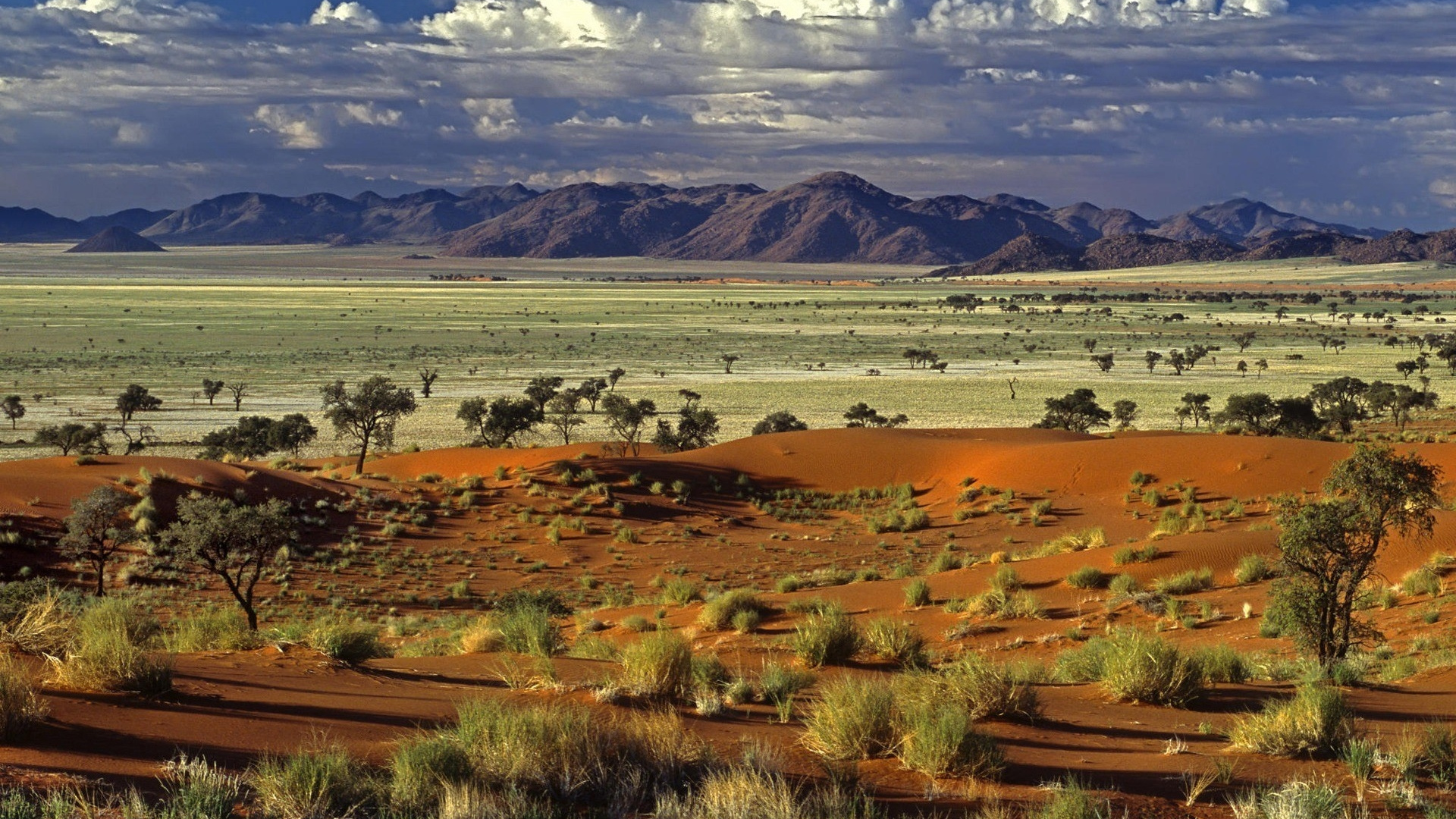 Braune Und Grüne Wiese in Der Nähe Von Bergen Unter Blauem Himmel Tagsüber Sky. Wallpaper in 1920x1080 Resolution