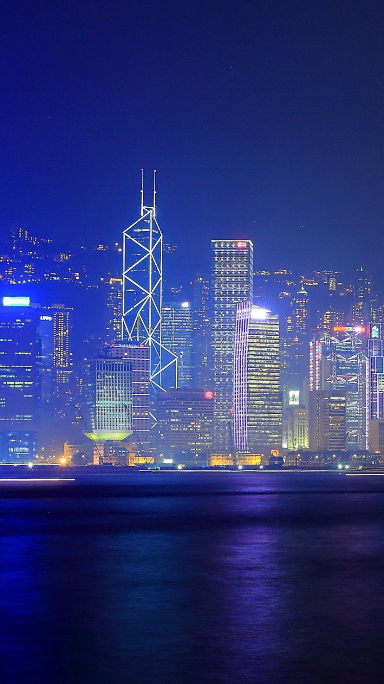 City Skyline During Night Time. Wallpaper in 750x1334 Resolution