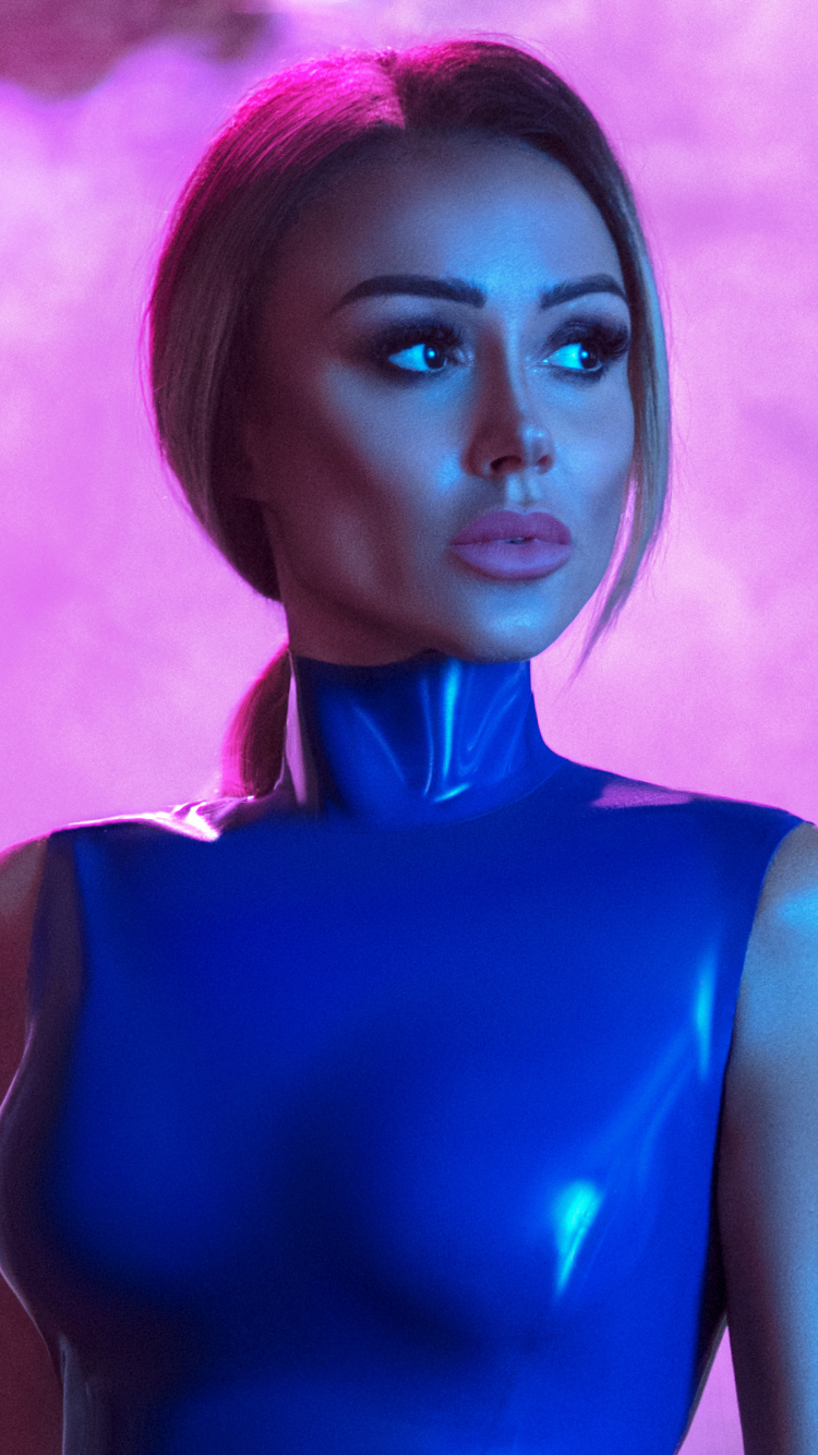 Cyberpunk 2077, Cyberpunk, Face, Violet, Purple. Wallpaper in 750x1334 Resolution