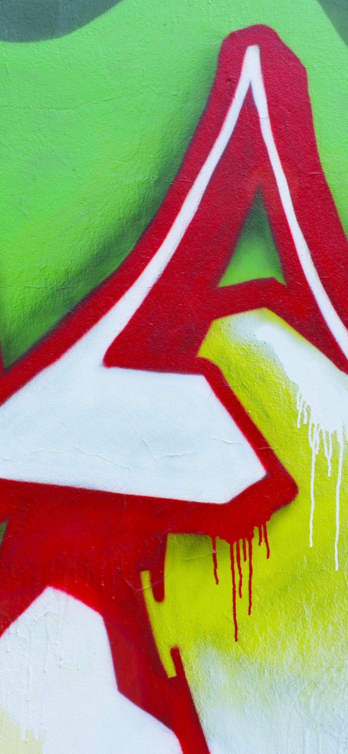 Green White and Red Abstract Painting. Wallpaper in 1125x2436 Resolution