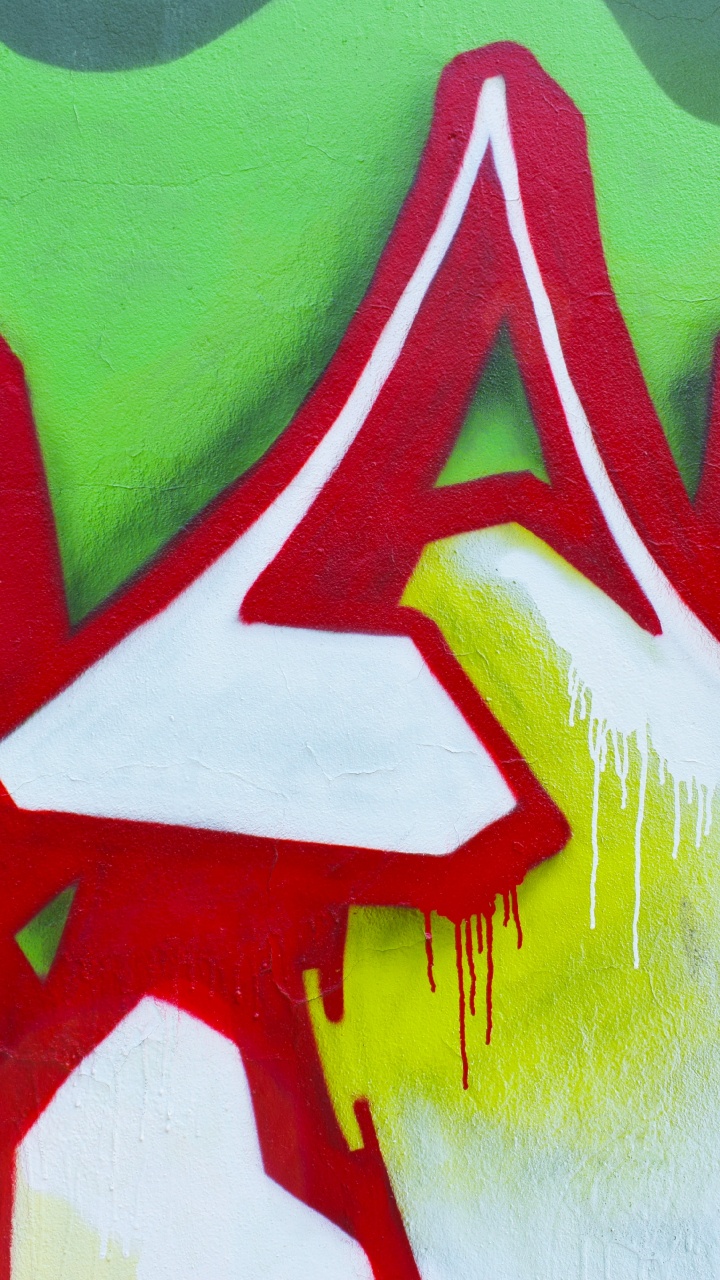 Green White and Red Abstract Painting. Wallpaper in 720x1280 Resolution