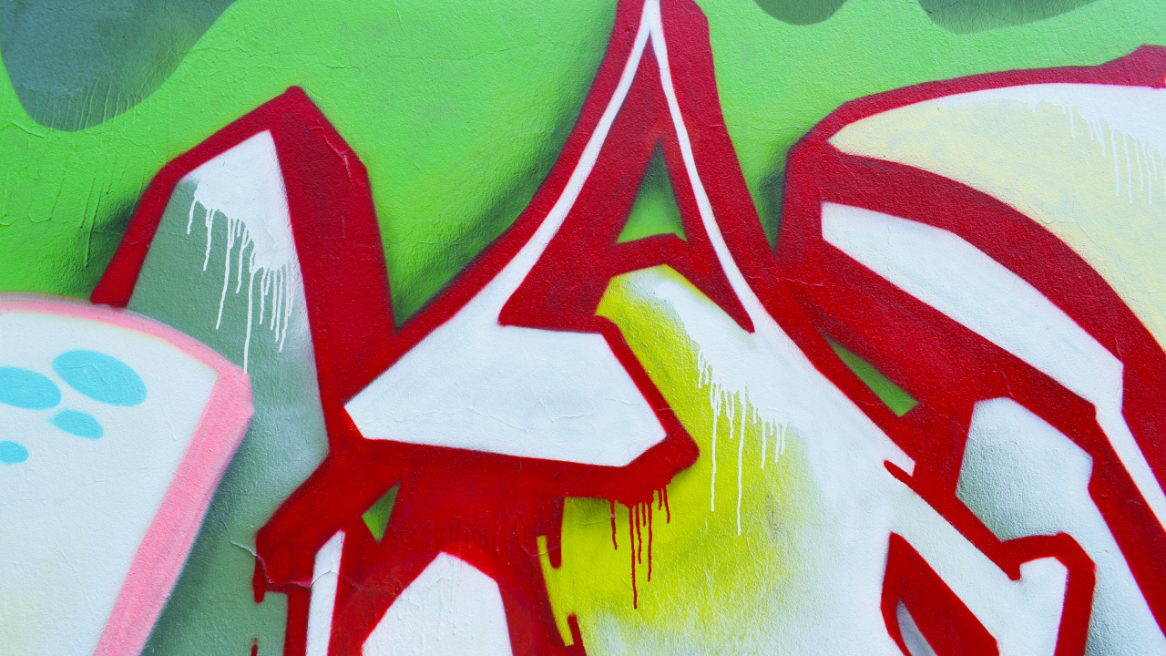 Pintura Abstracta Verde Blanca y Roja. Wallpaper in 1280x720 Resolution