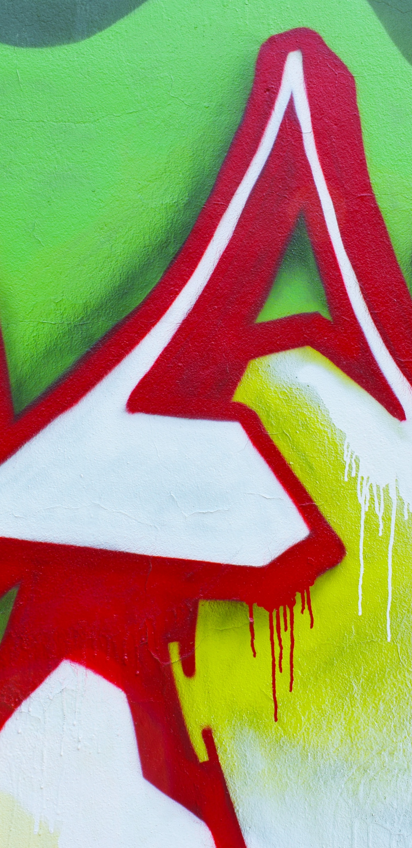 Pintura Abstracta Verde Blanca y Roja. Wallpaper in 1440x2960 Resolution