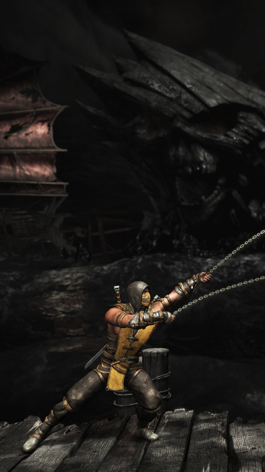 Mortal Kombat x, Mortal Kombat, Scorpion, Netherrealm Studios, Jeu Pc. Wallpaper in 1080x1920 Resolution