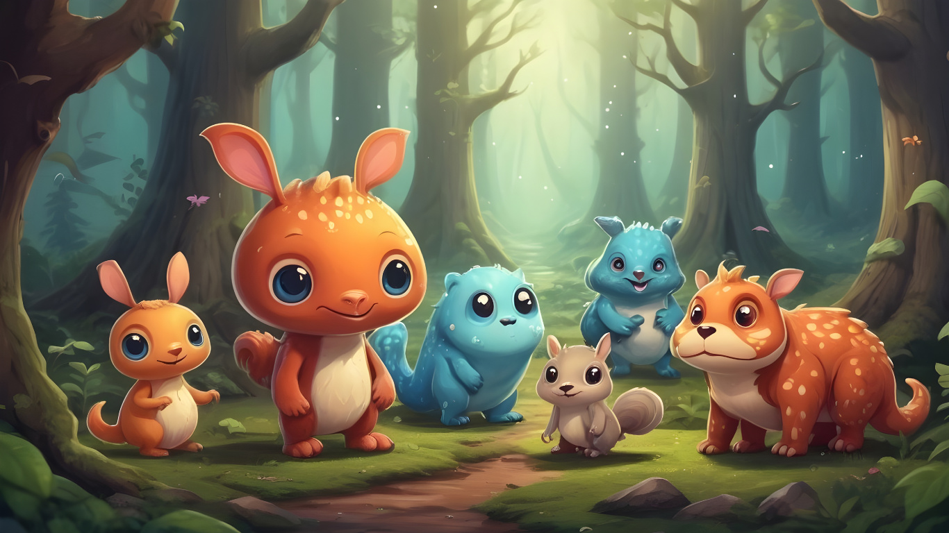 Cartoon, Arts Visuels, Fiction, Green, Nature. Wallpaper in 1366x768 Resolution