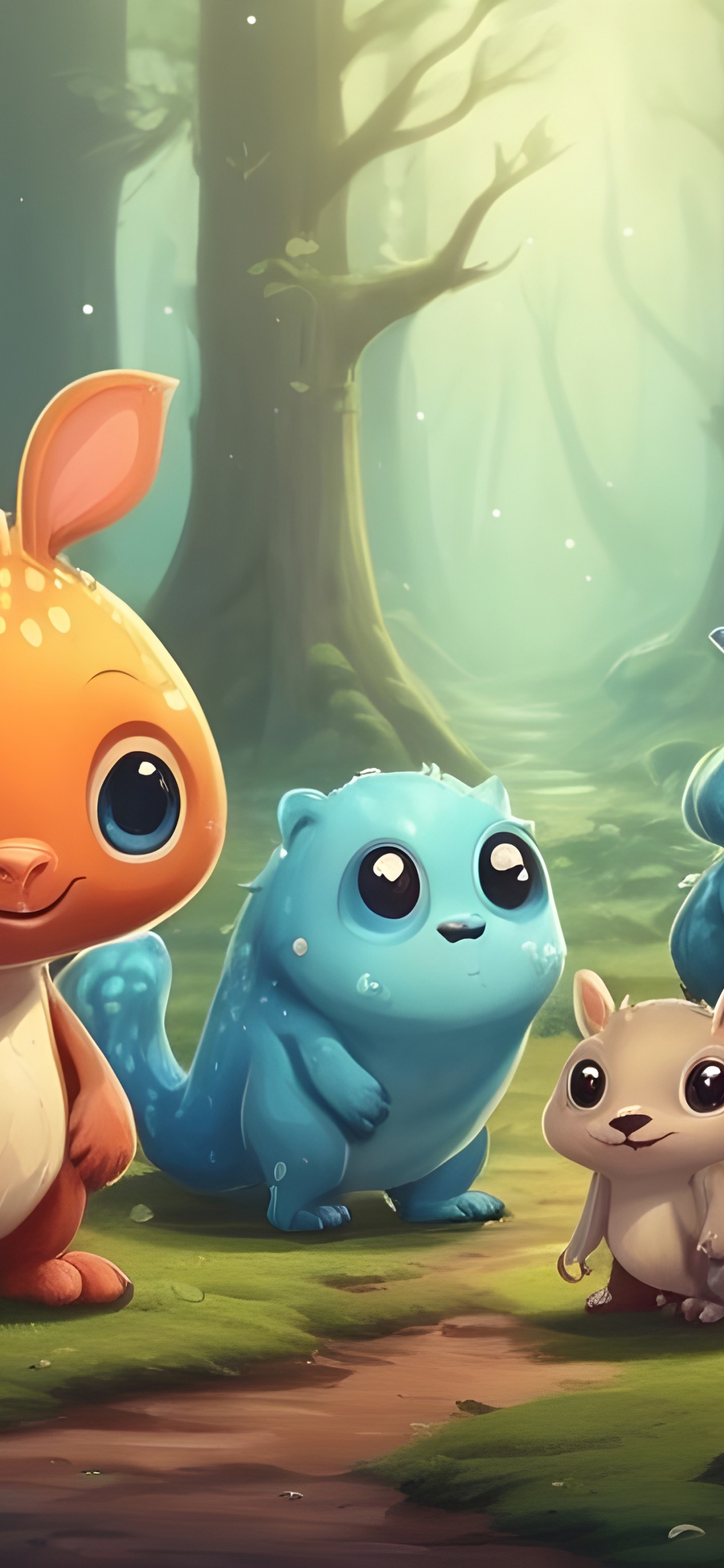 Cartoon, Visual Arts, Fiction, Green, Nature. Wallpaper in 1242x2688 Resolution