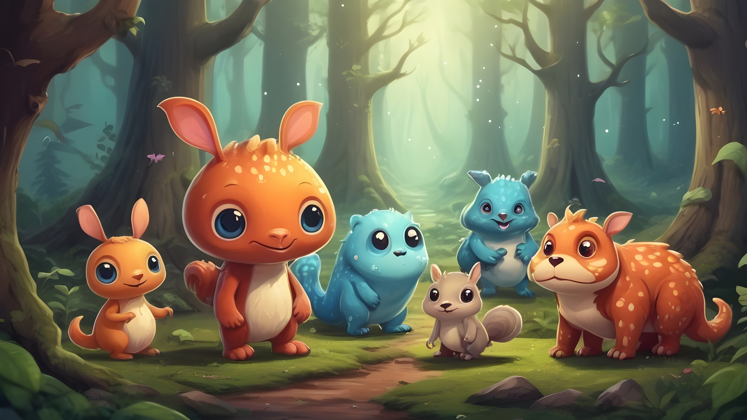 Cartoon, Visual Arts, Fiction, Green, Nature. Wallpaper in 2560x1440 Resolution