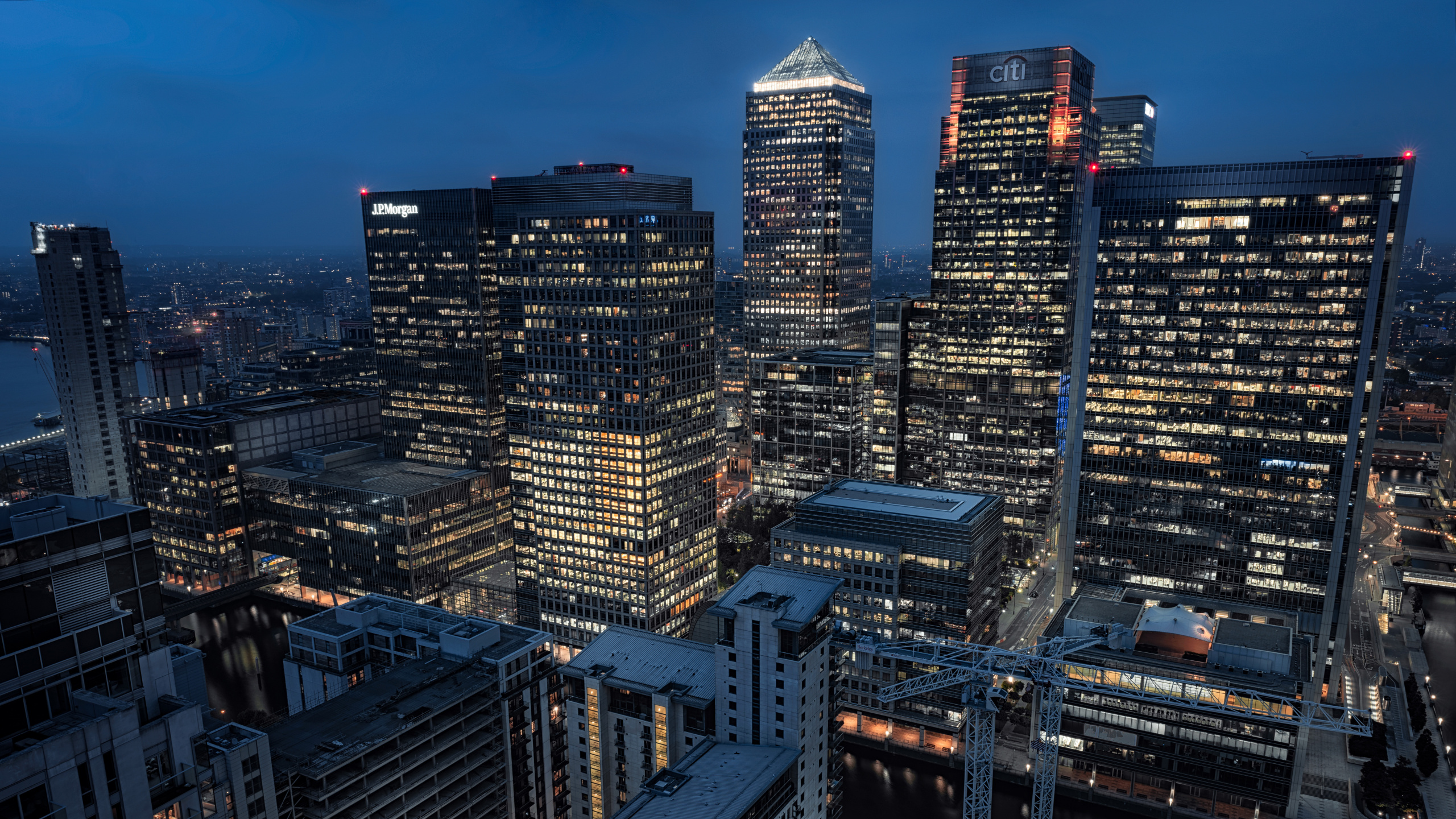 High Rise Buildings During Night Time. Wallpaper in 2560x1440 Resolution