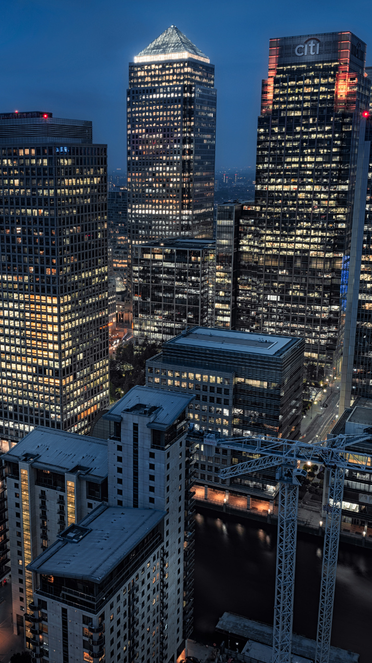 High Rise Buildings During Night Time. Wallpaper in 750x1334 Resolution