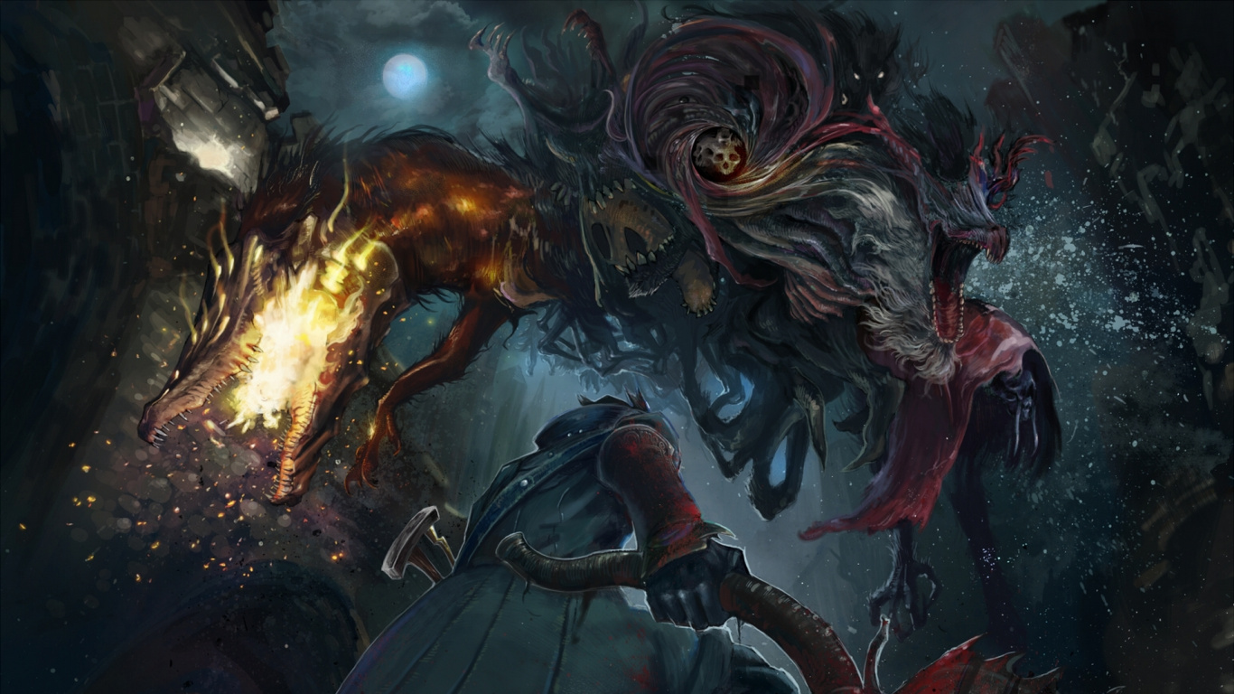 Demon, Darkness, Illustration, pc Game, Art. Wallpaper in 1366x768 Resolution