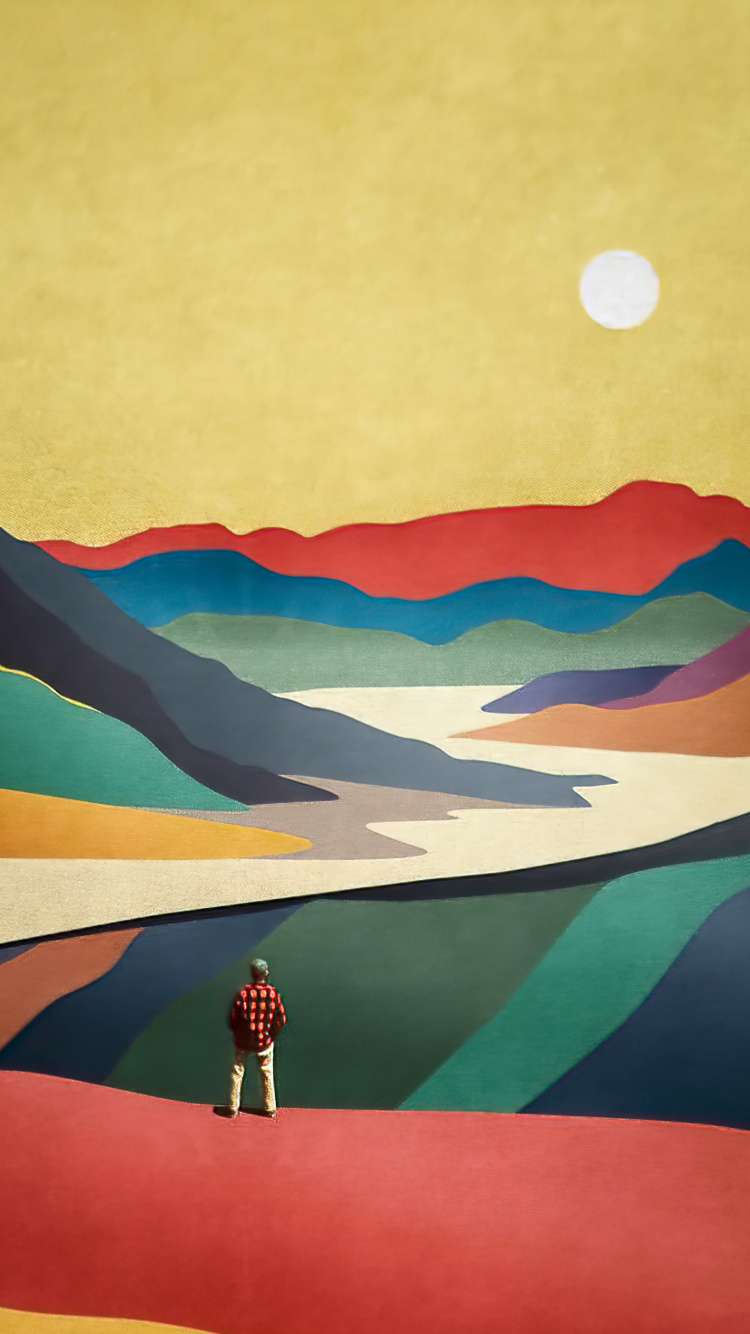 Artes Visuales, Pintura Acrílica, Ecorregión, Pintura, Montaña. Wallpaper in 750x1334 Resolution