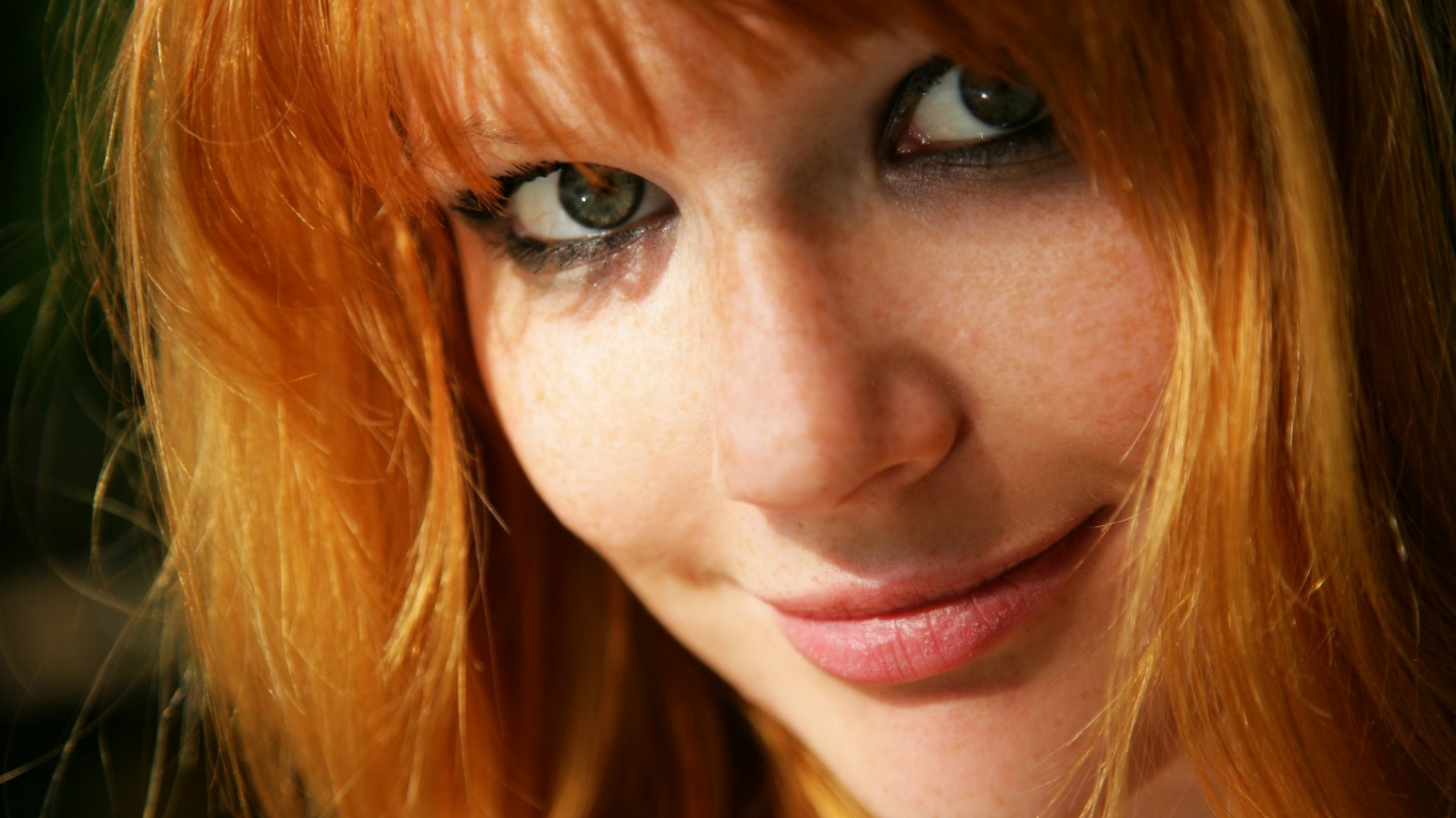 Red Hair, Freckle, Eyebrow, Cheek, Nose. Wallpaper in 1366x768 Resolution