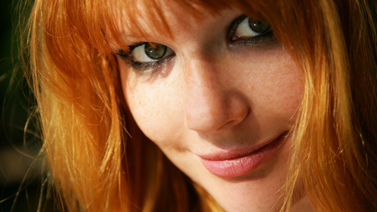Rote Haare, Sommersprosse, Augenbraue, Wange, Nase. Wallpaper in 1280x720 Resolution