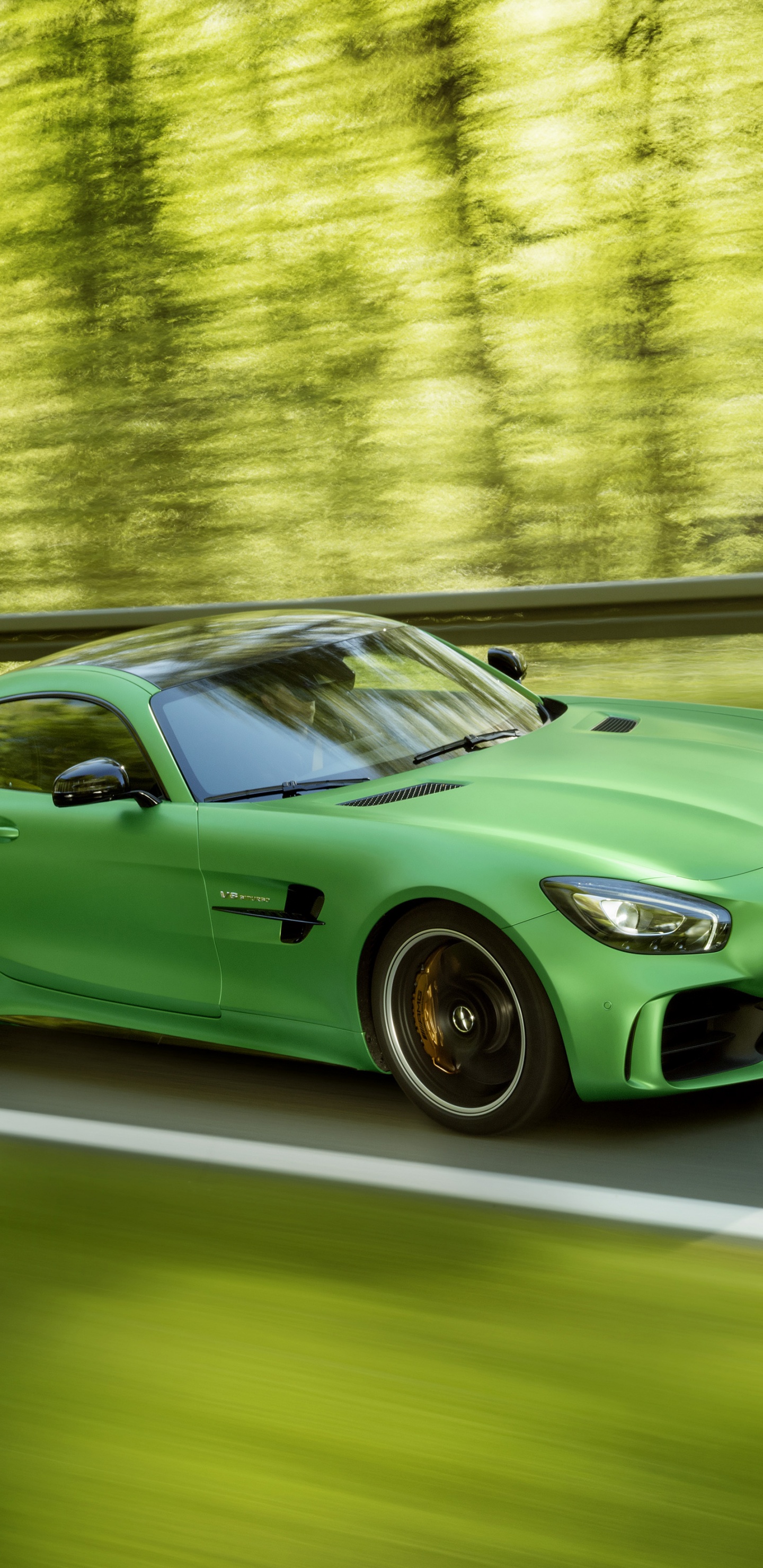 Green Mercedes Benz Coupe on Road During Daytime. Wallpaper in 1440x2960 Resolution