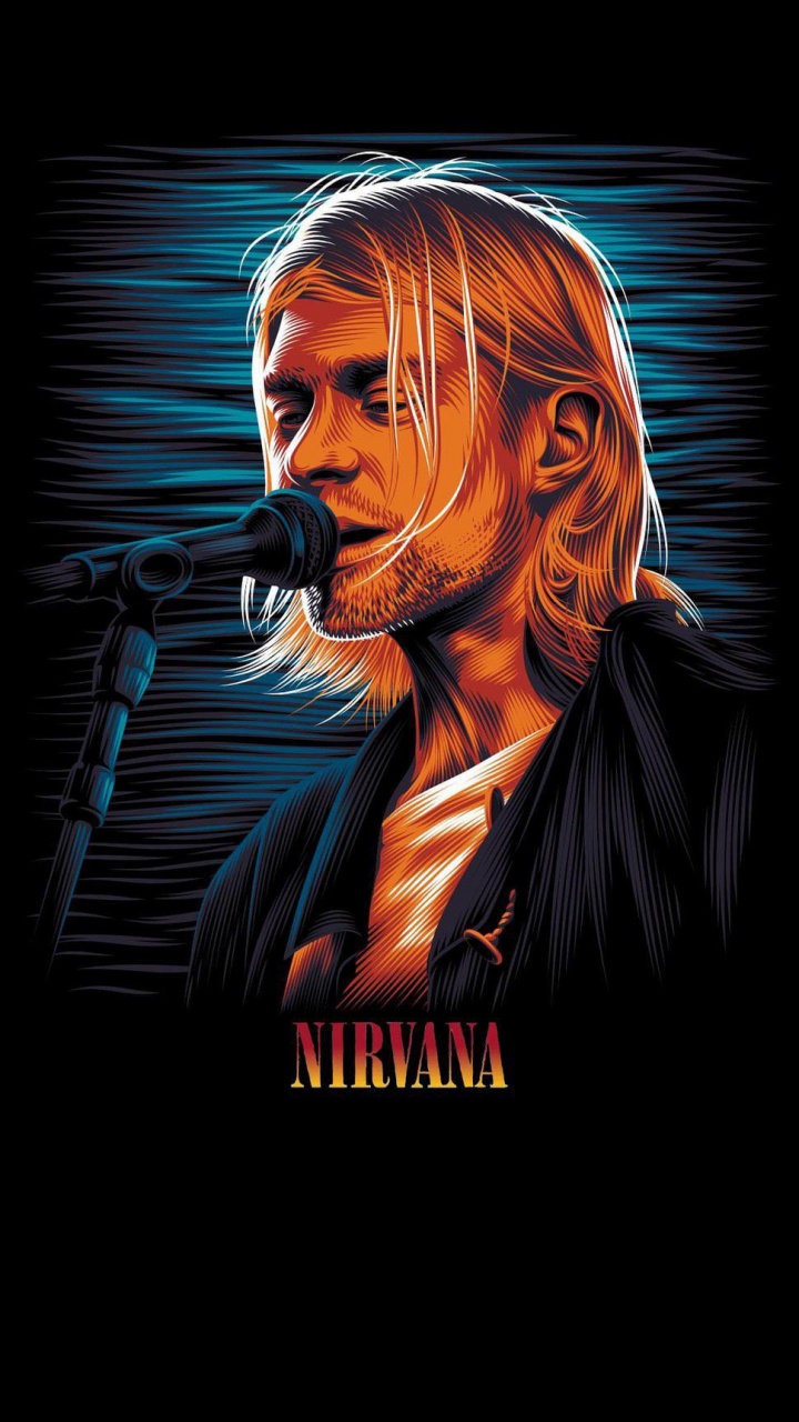 Nirvana, Kurt Cobain, t Shirt, Microphone, Entertainment. Wallpaper in 720x1280 Resolution