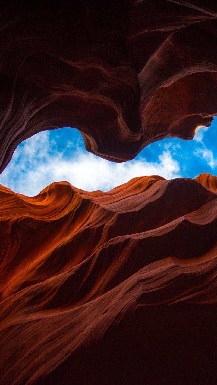 羚羊谷, 峡谷, 空间, 光, 天空 壁纸 720x1280 允许