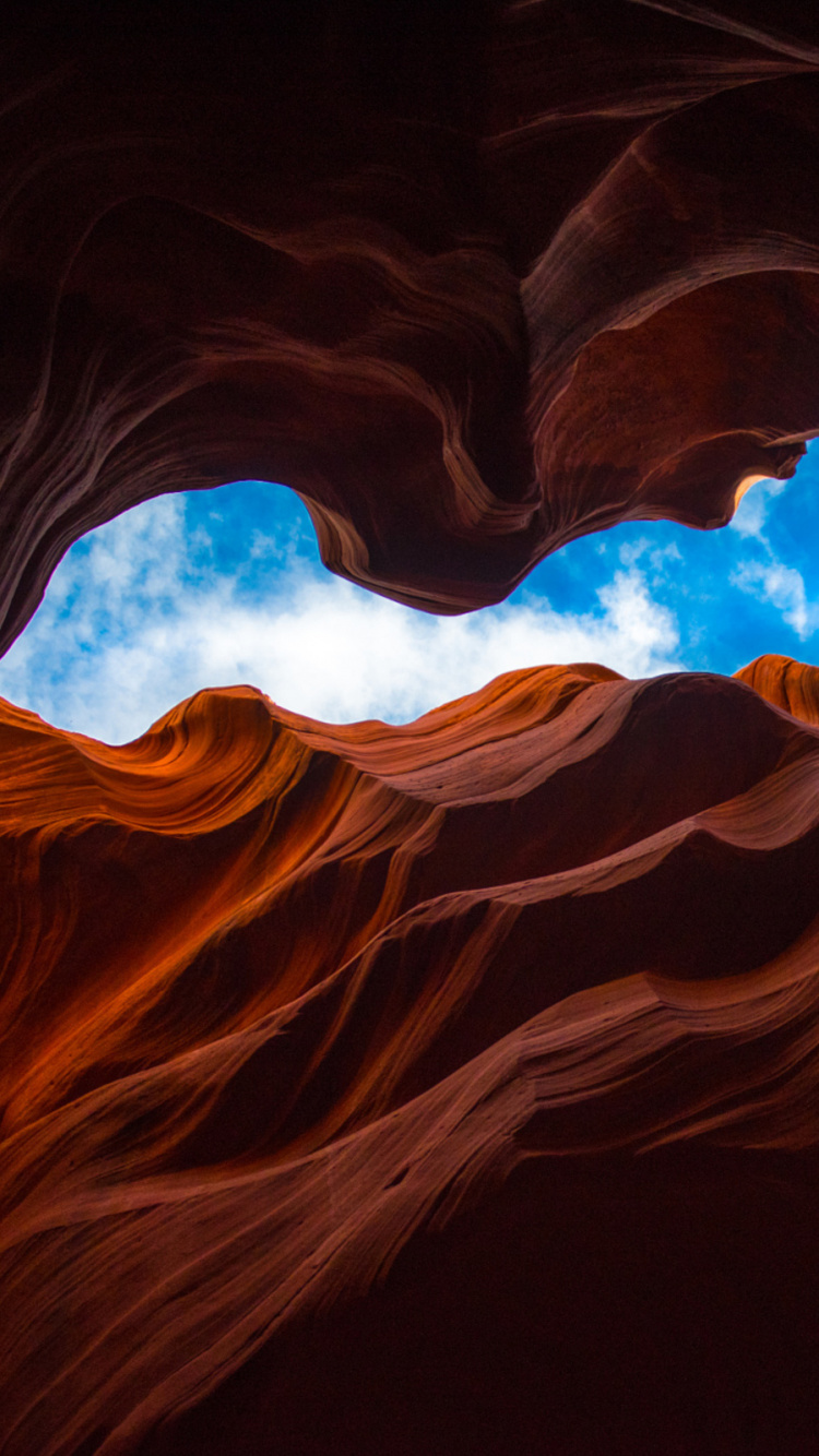 羚羊谷, 峡谷, 空间, 光, 天空 壁纸 750x1334 允许