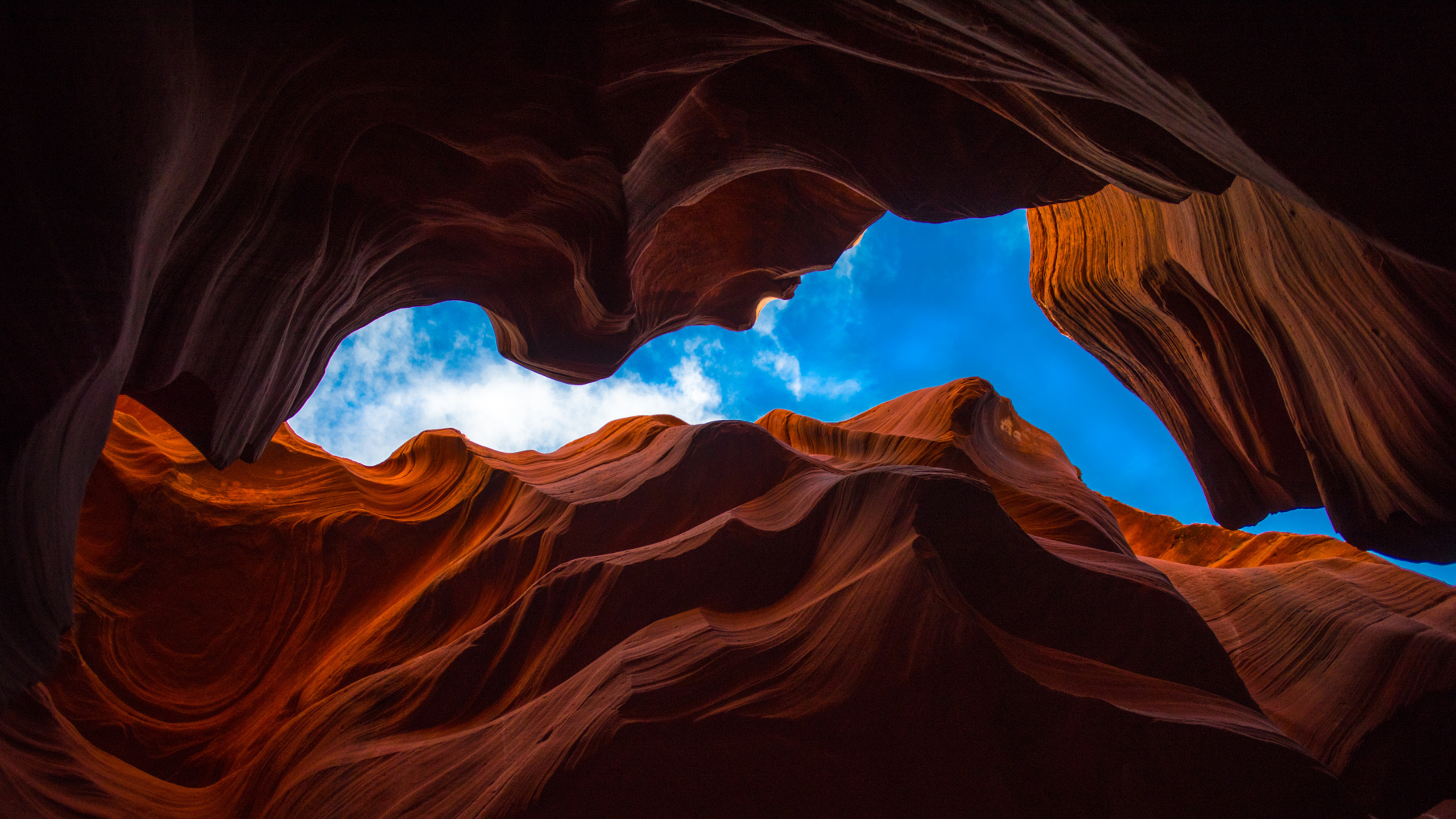 Blue and White Abstract Painting. Wallpaper in 2560x1440 Resolution