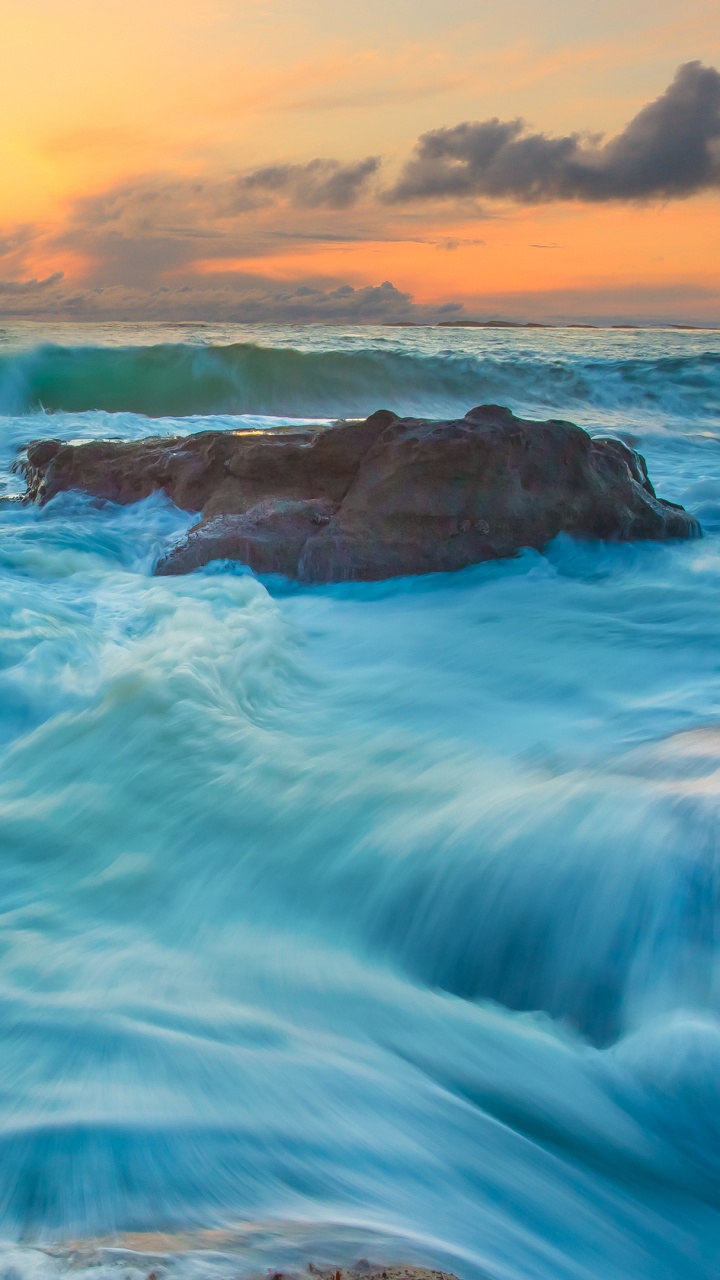 Body of Water, Nature, Sea, Wave, Ocean. Wallpaper in 720x1280 Resolution