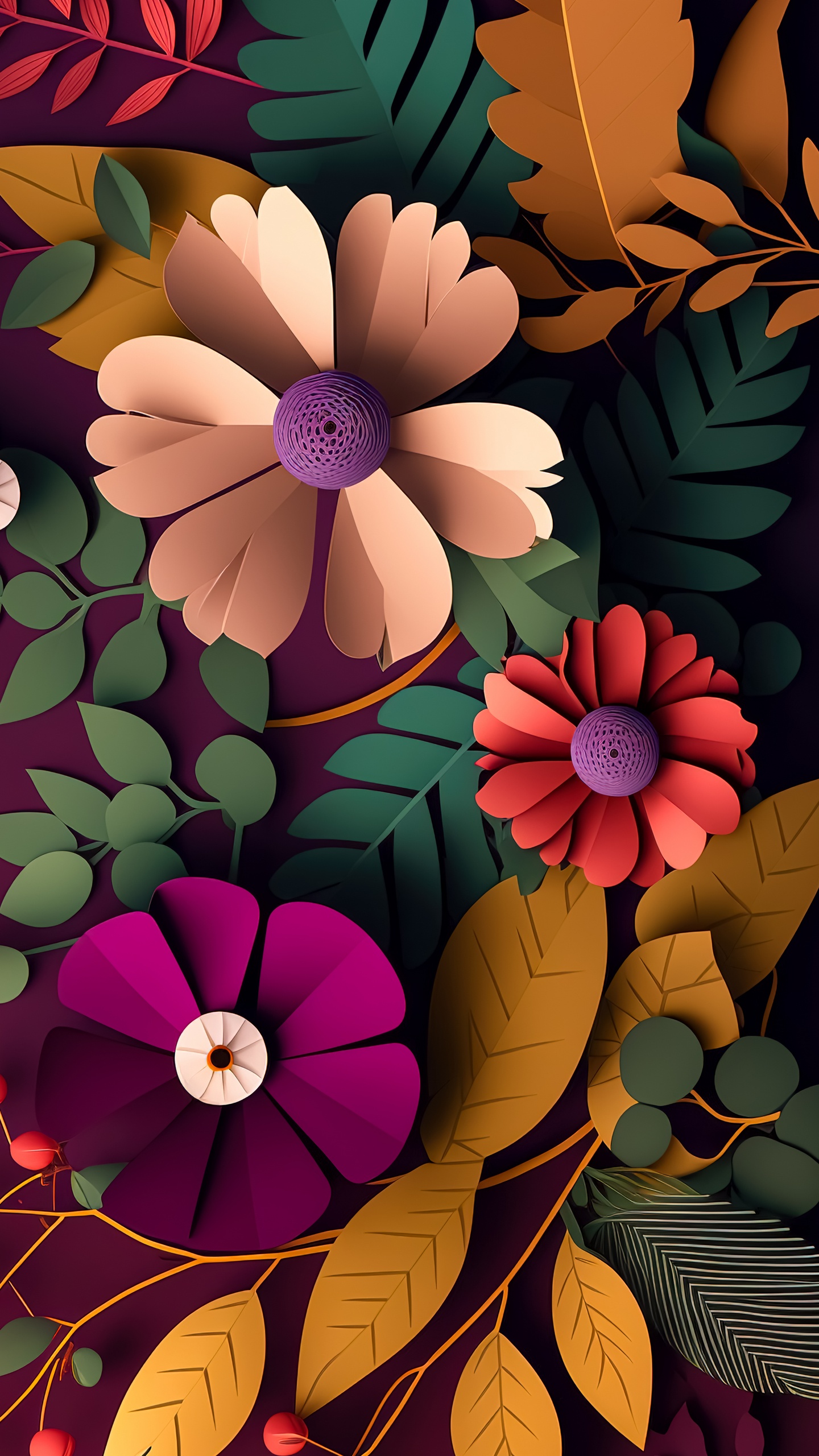 Water Lily, Illustration, Drawing, Graphic Design, Art. Wallpaper in 1440x2560 Resolution