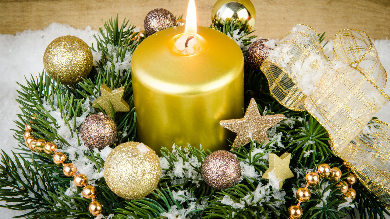 Christmas Day, New Year, Christmas Decoration, Candle, Christmas. Wallpaper in 1280x720 Resolution