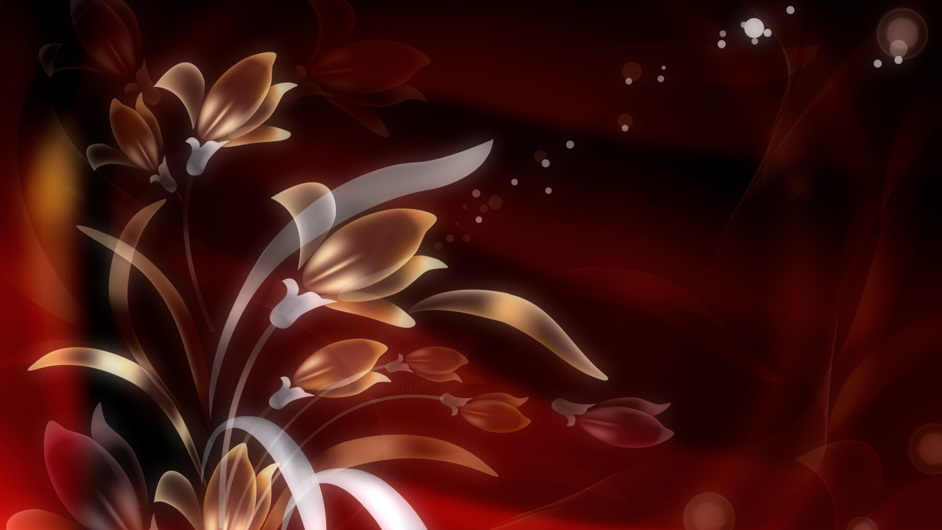 Illustration de Fleur Rouge et Jaune. Wallpaper in 1366x768 Resolution