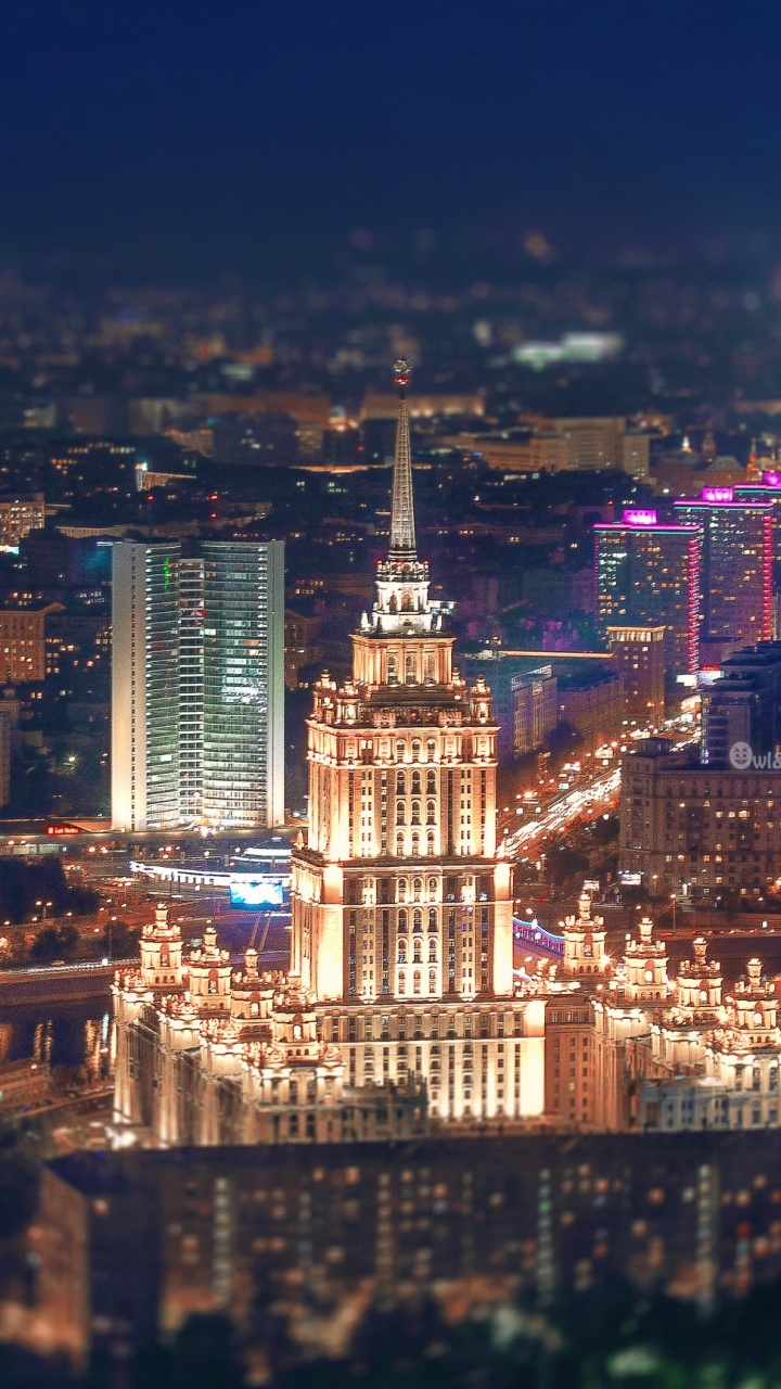 City Skyline During Night Time. Wallpaper in 720x1280 Resolution