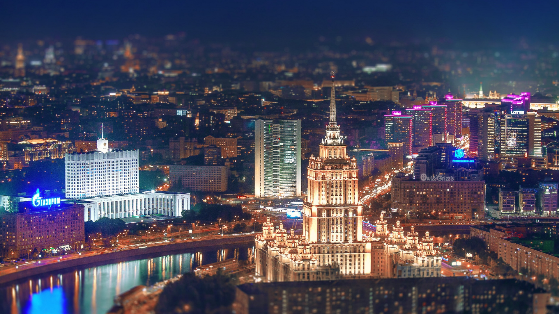 Horizonte de la Ciudad Durante la Noche. Wallpaper in 1920x1080 Resolution