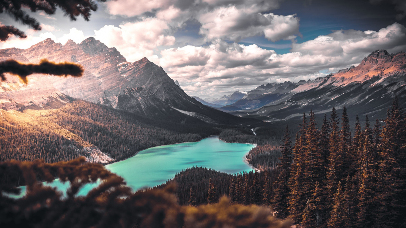 Peyto Lake, Naturaleza, Lago, Montaña, Paisaje Natural. Wallpaper in 1366x768 Resolution