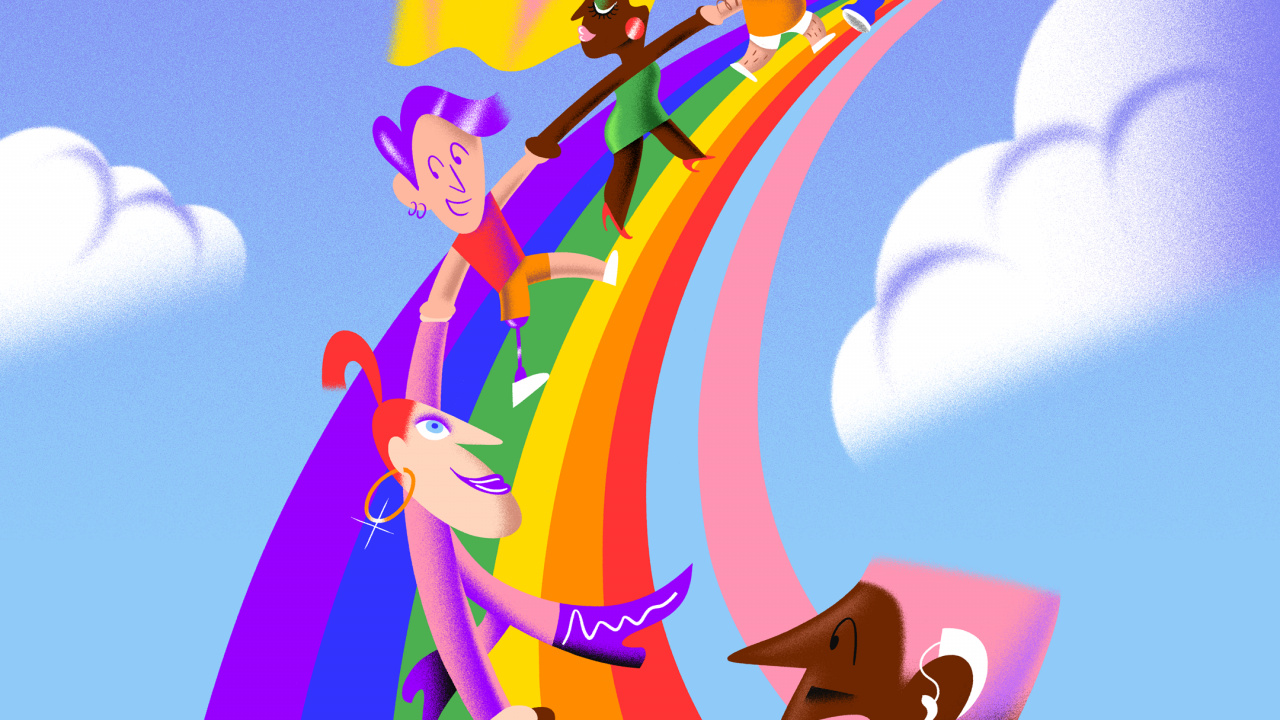 卡通, 安卓, 智能手机, Google Pixel, Android 12 壁纸 1280x720 允许