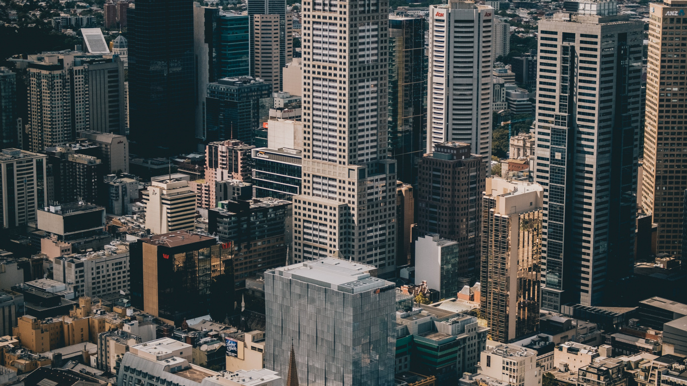 Aerial View of City Buildings During Daytime. Wallpaper in 1366x768 Resolution