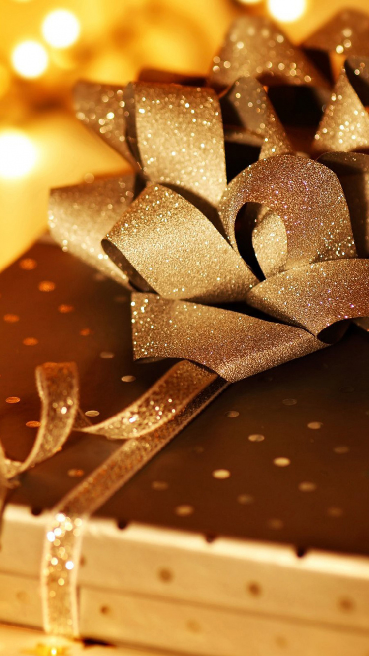 Gift, Ribbon, Gift Wrapping, Christmas Eve, Christmas Decoration. Wallpaper in 750x1334 Resolution