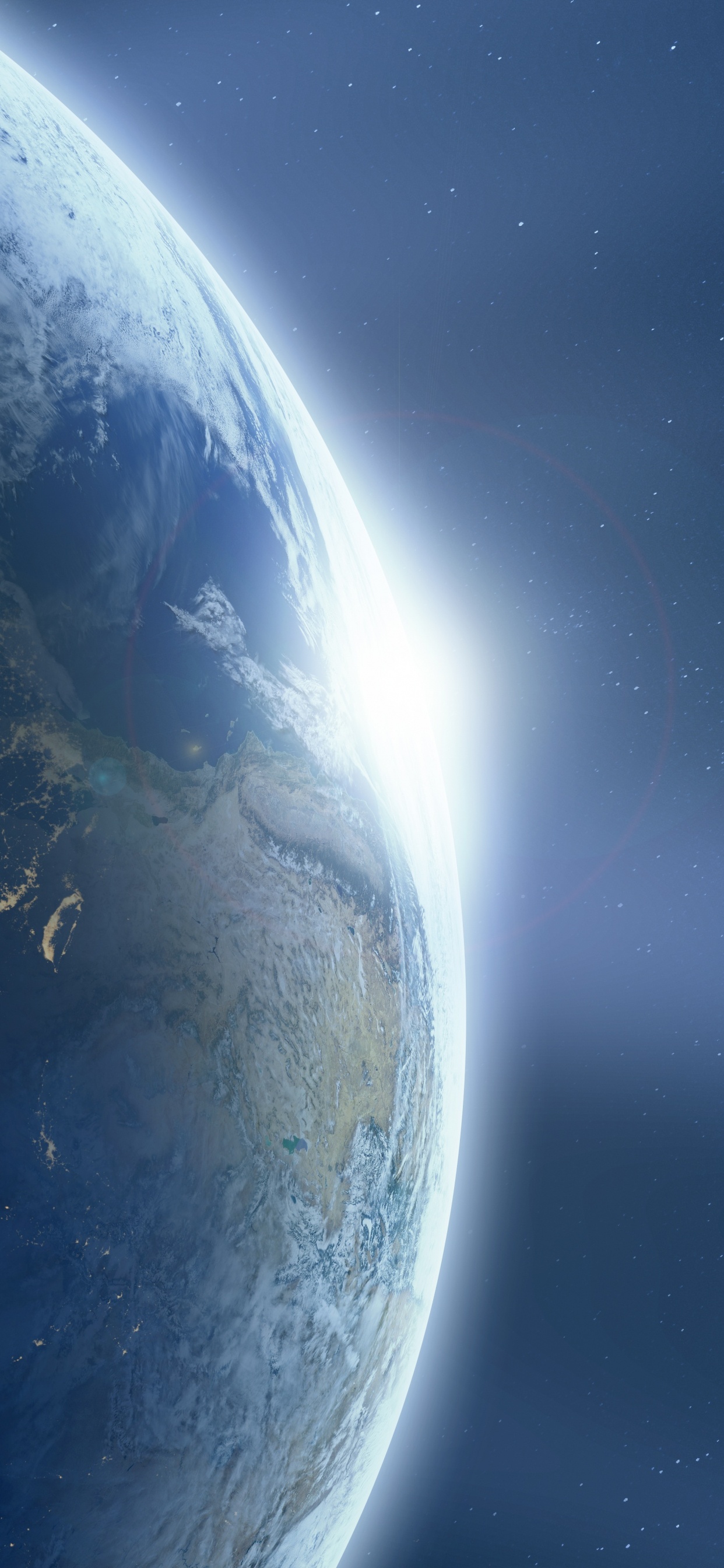 White and Blue Moon Illustration. Wallpaper in 1242x2688 Resolution