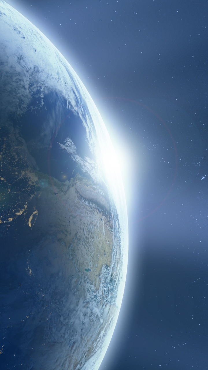 Weiße Und Blaue Mondillustration. Wallpaper in 720x1280 Resolution