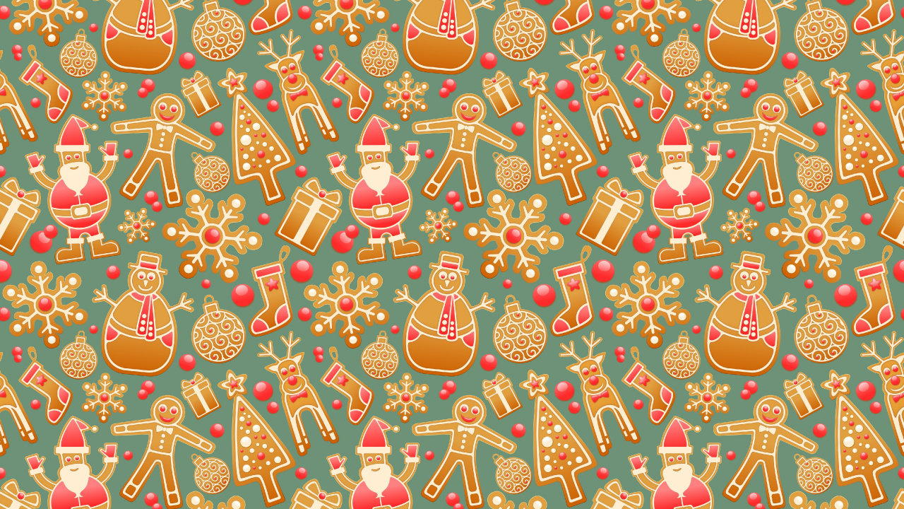 El Día De Navidad, Santa Claus, Patrón, Arte, Nochevieja. Wallpaper in 1280x720 Resolution