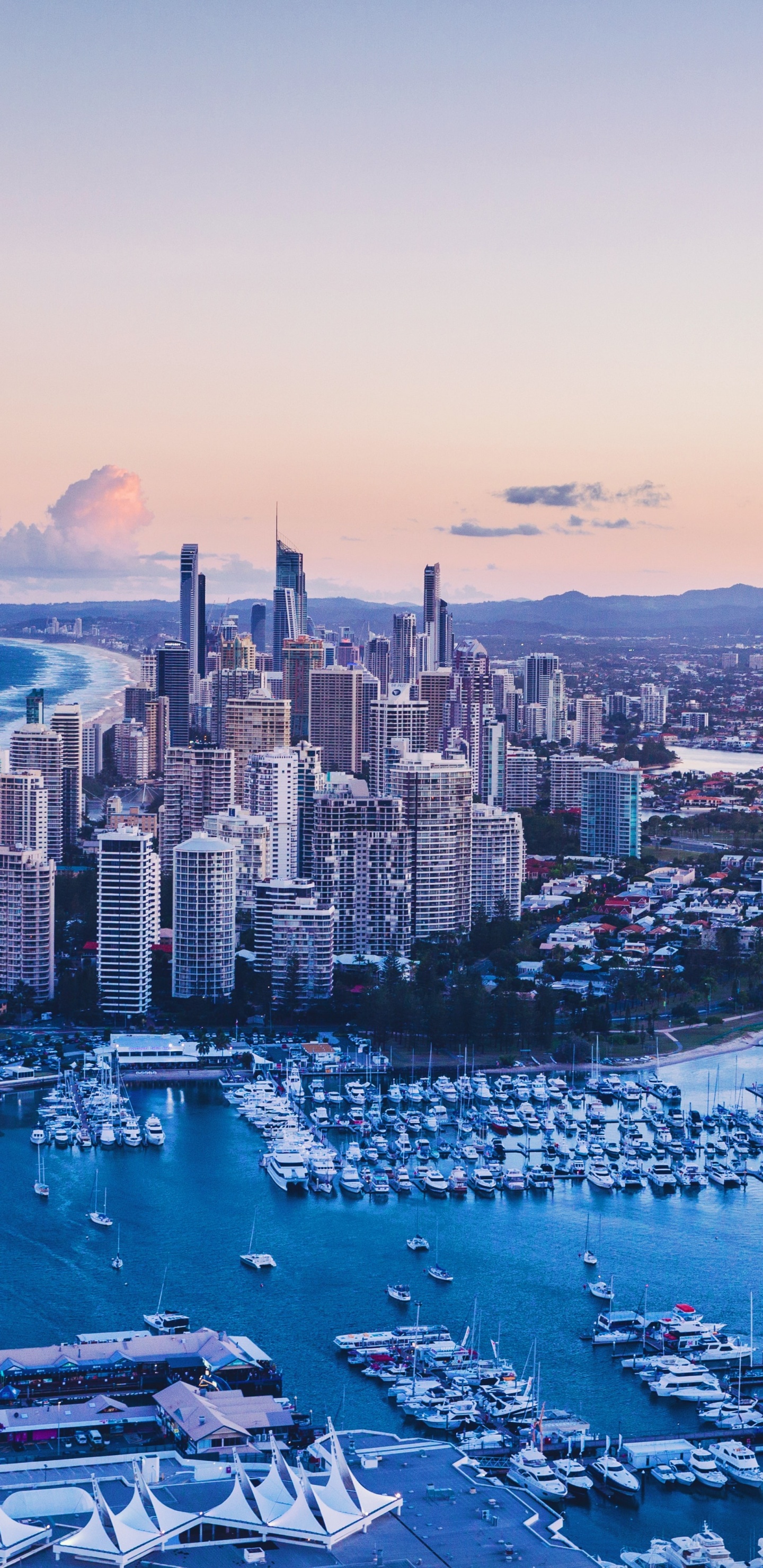 Gold Coast, Surfers Paradise Beach, Gold Coast Broadwater, Brisbane, South East Queensland. Wallpaper in 1440x2960 Resolution