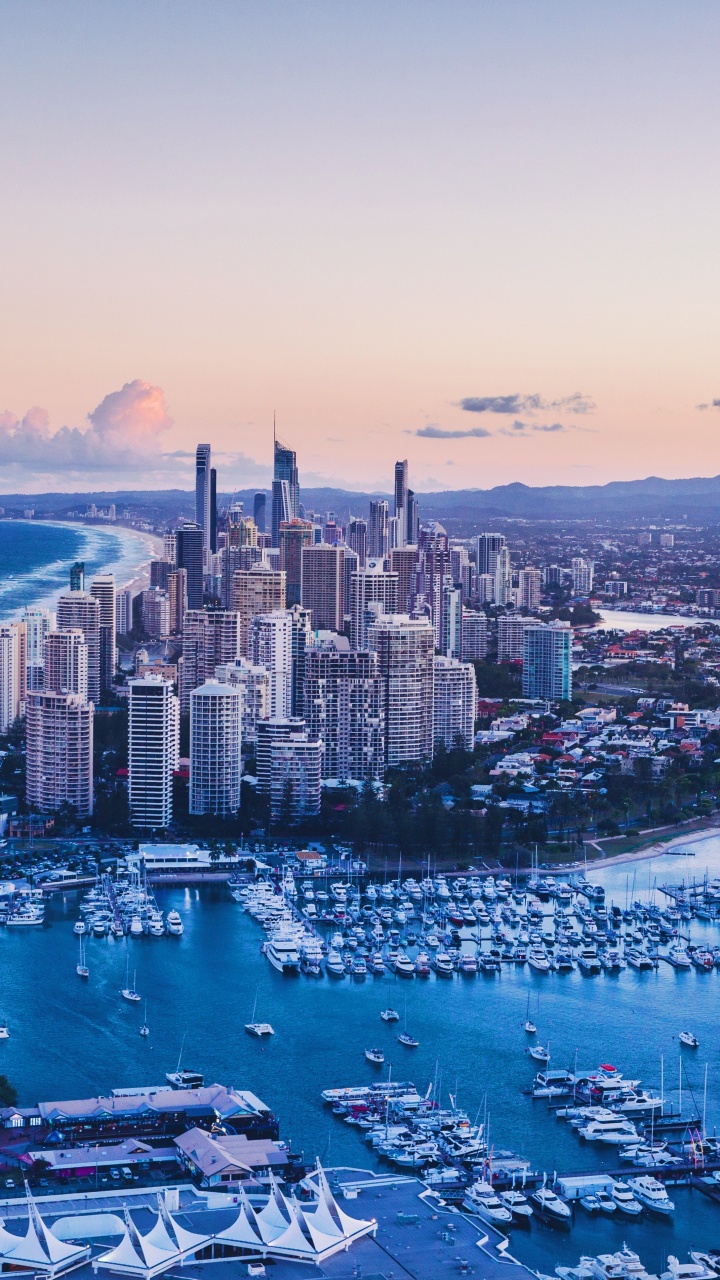 Gold Coast, Surfers Paradise Beach, Gold Coast Broadwater, Brisbane, South East Queensland. Wallpaper in 720x1280 Resolution