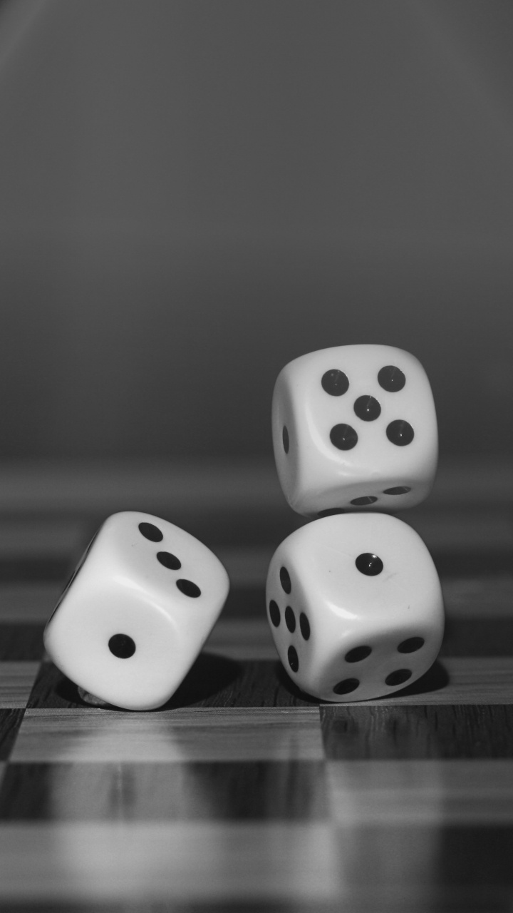 2 White Dice on Brown Wooden Table. Wallpaper in 720x1280 Resolution