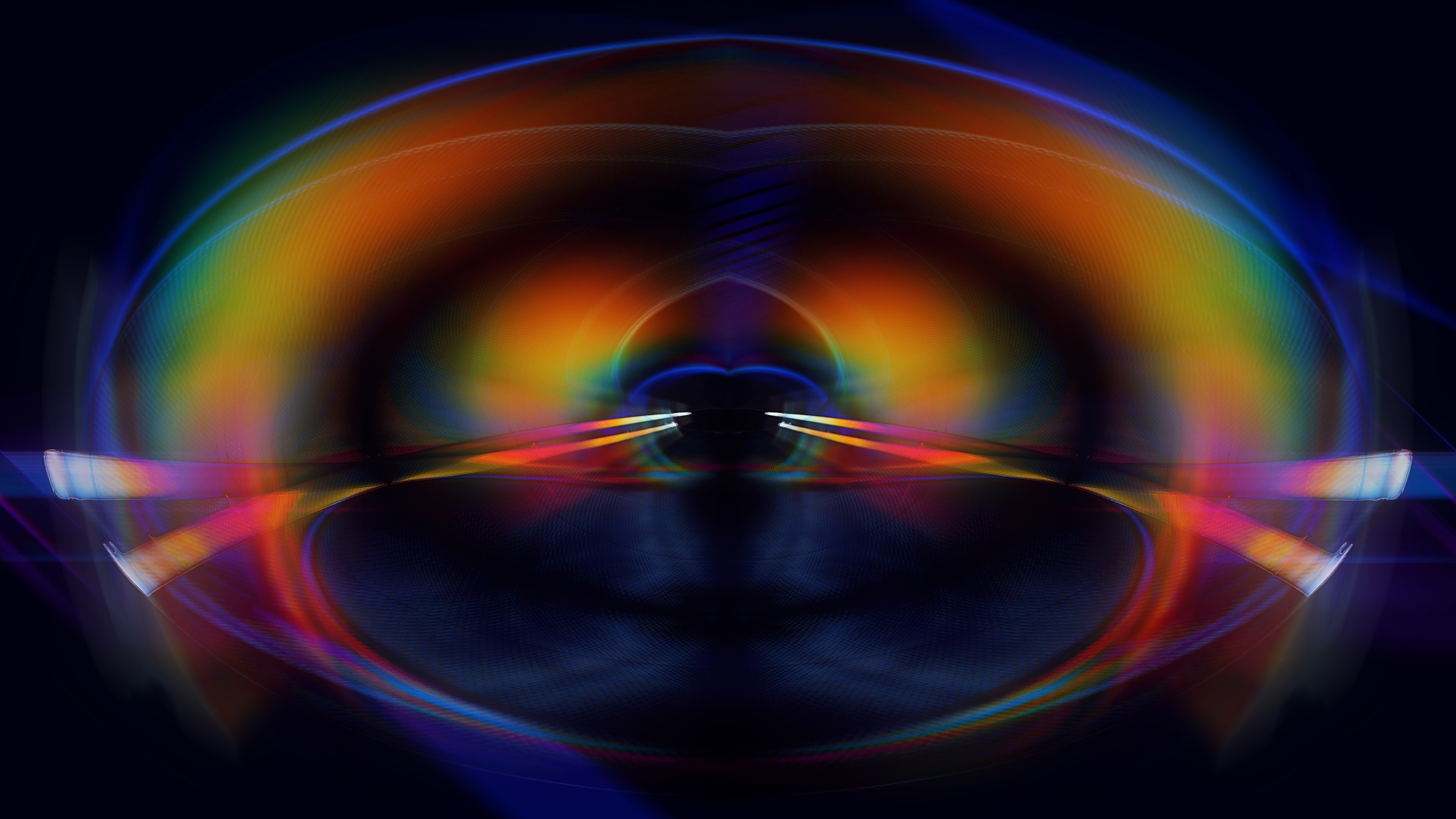 Gelbes Und Rotes Licht im Tunnel. Wallpaper in 3840x2160 Resolution