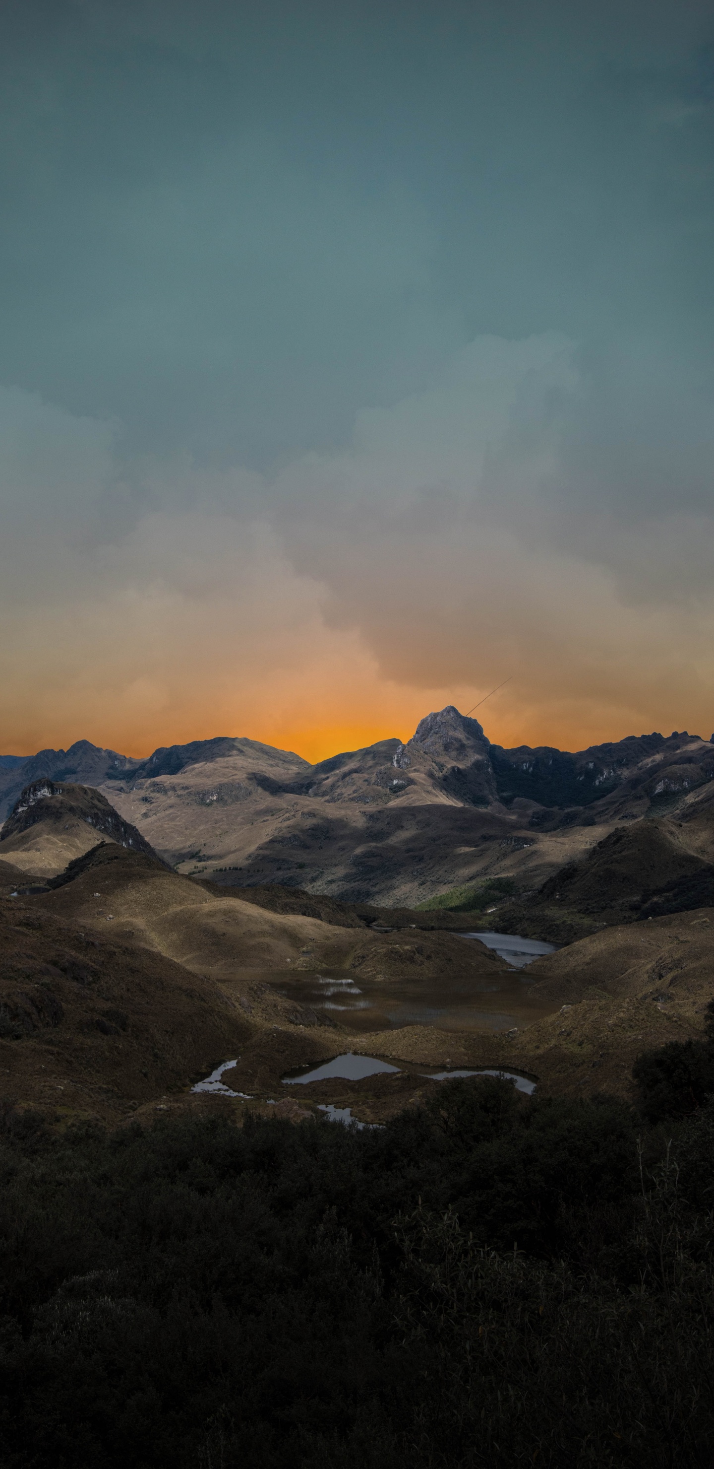 Bergigen Landschaftsformen, Hochland, Bergkette, Cloud, Hill. Wallpaper in 1440x2960 Resolution