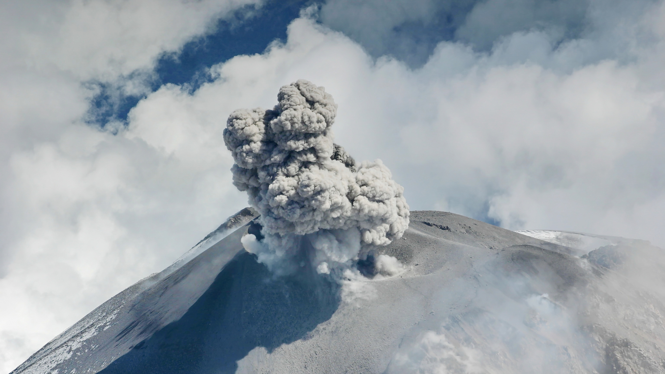 成层, 火山的地貌, 熔岩圆顶, 冰川, 天空 壁纸 2560x1440 允许