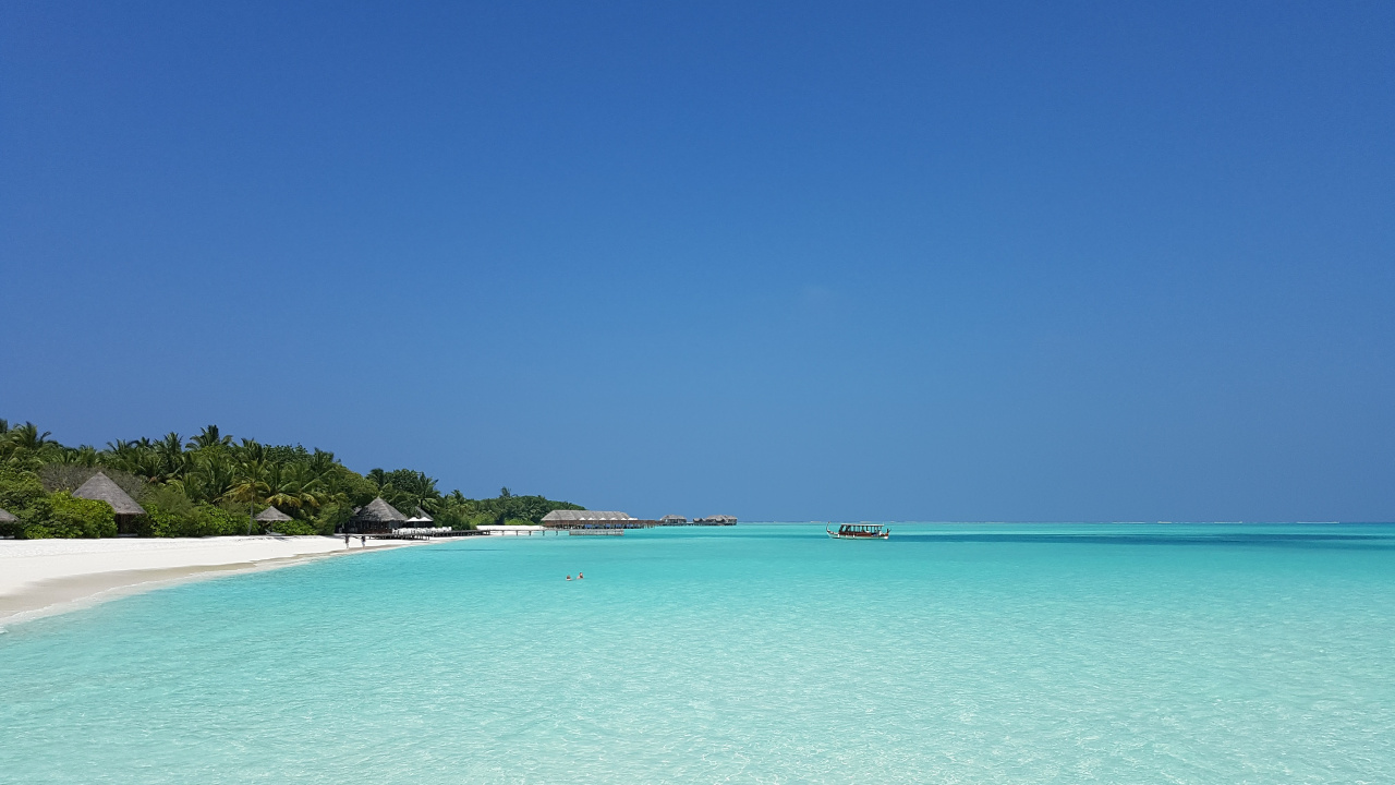 大海, 马尔代夫, 环礁, 度假, Cove 壁纸 1280x720 允许