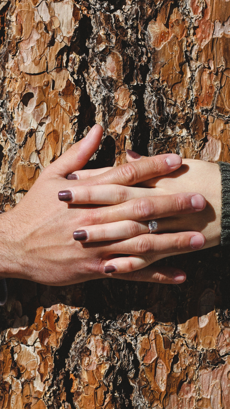 Person im Grauen Langarmhemd Mit Silbernem Ring. Wallpaper in 750x1334 Resolution